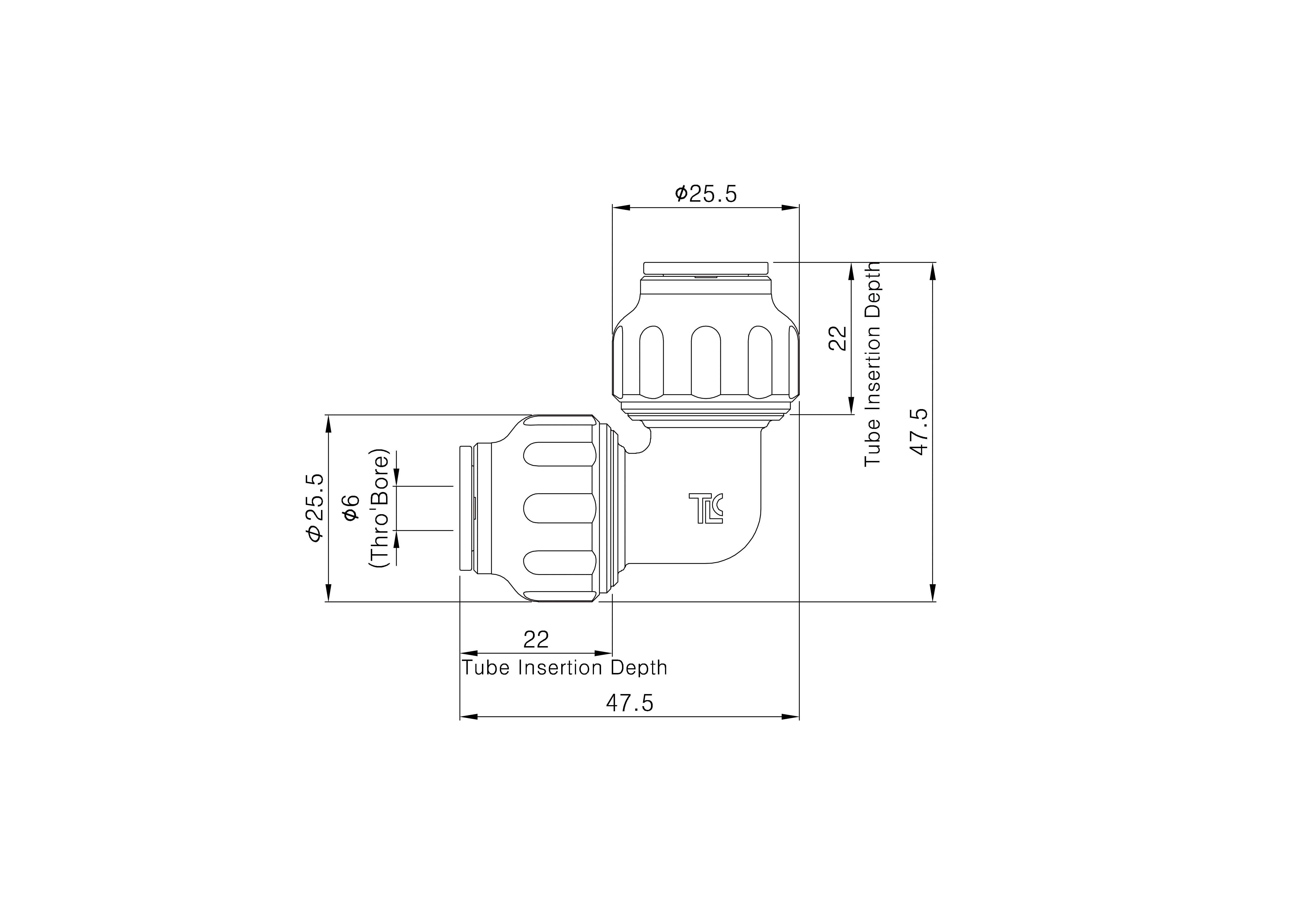 Flomasta 90° Pipe elbow (Dia)10mm 95mm