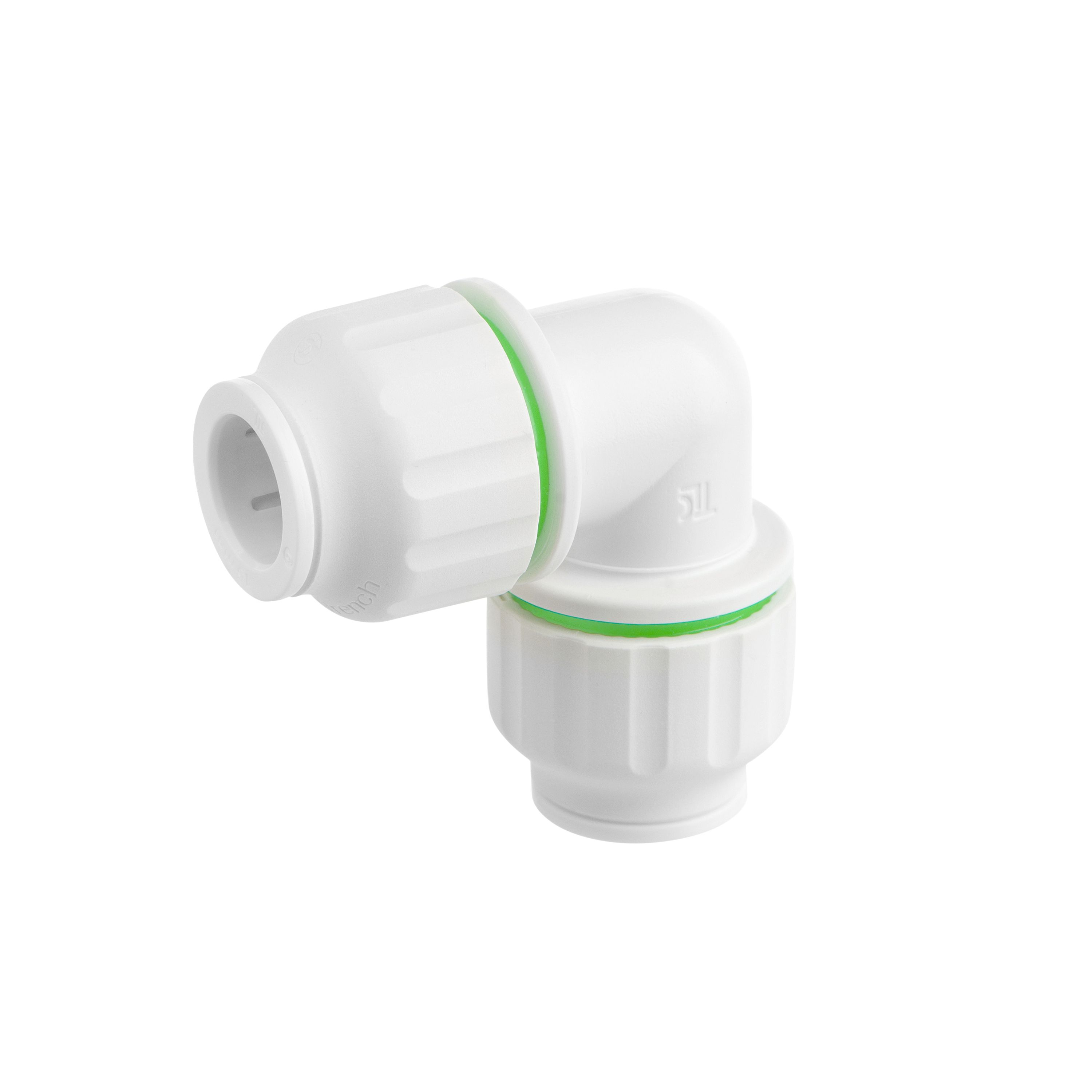 Flomasta Push-fit 90° Reducing Wallplate Elbow valve (Dia)15mm
