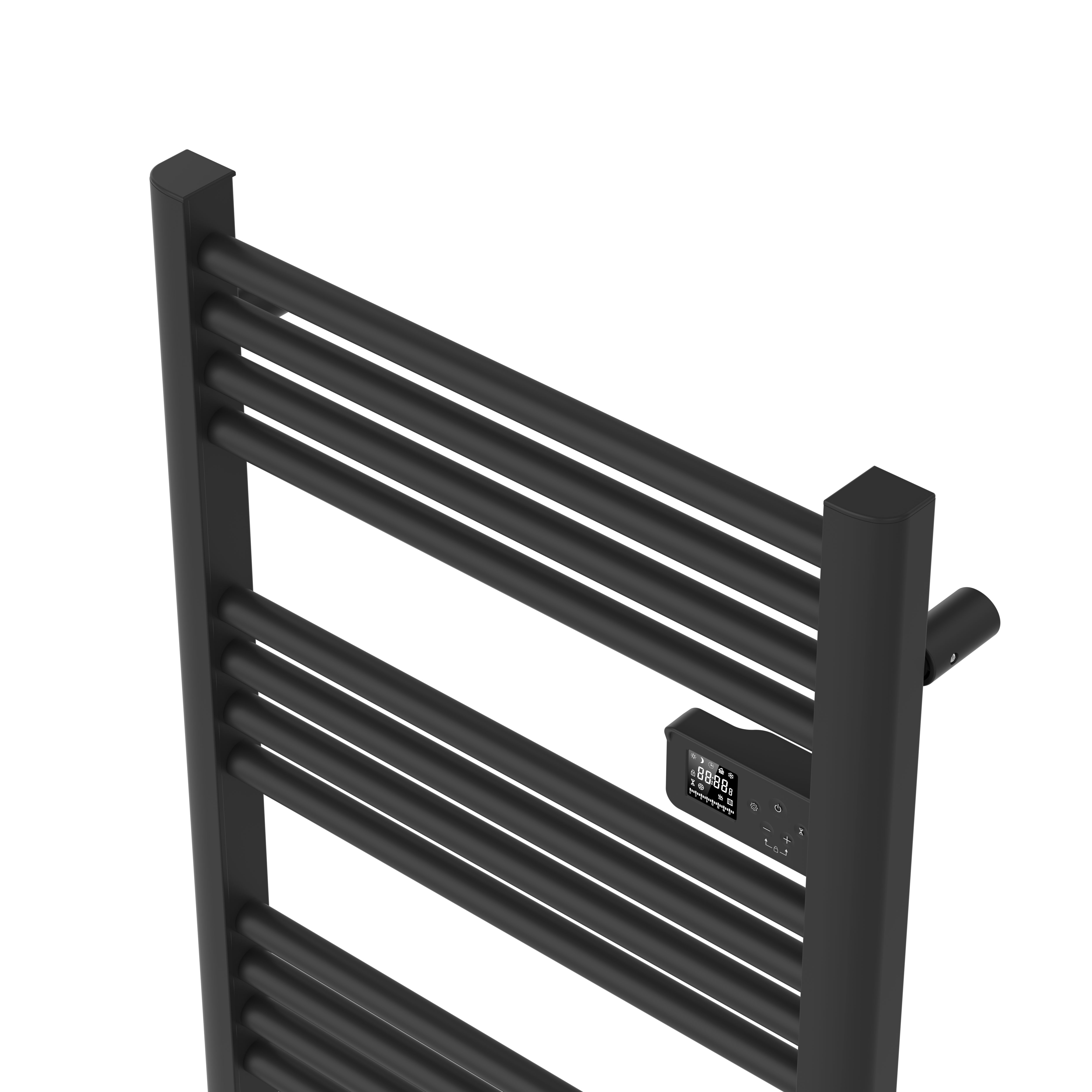 Flomasta Aruna Black Electric Flat Towel warmer (W)540mm x (H)960mm
