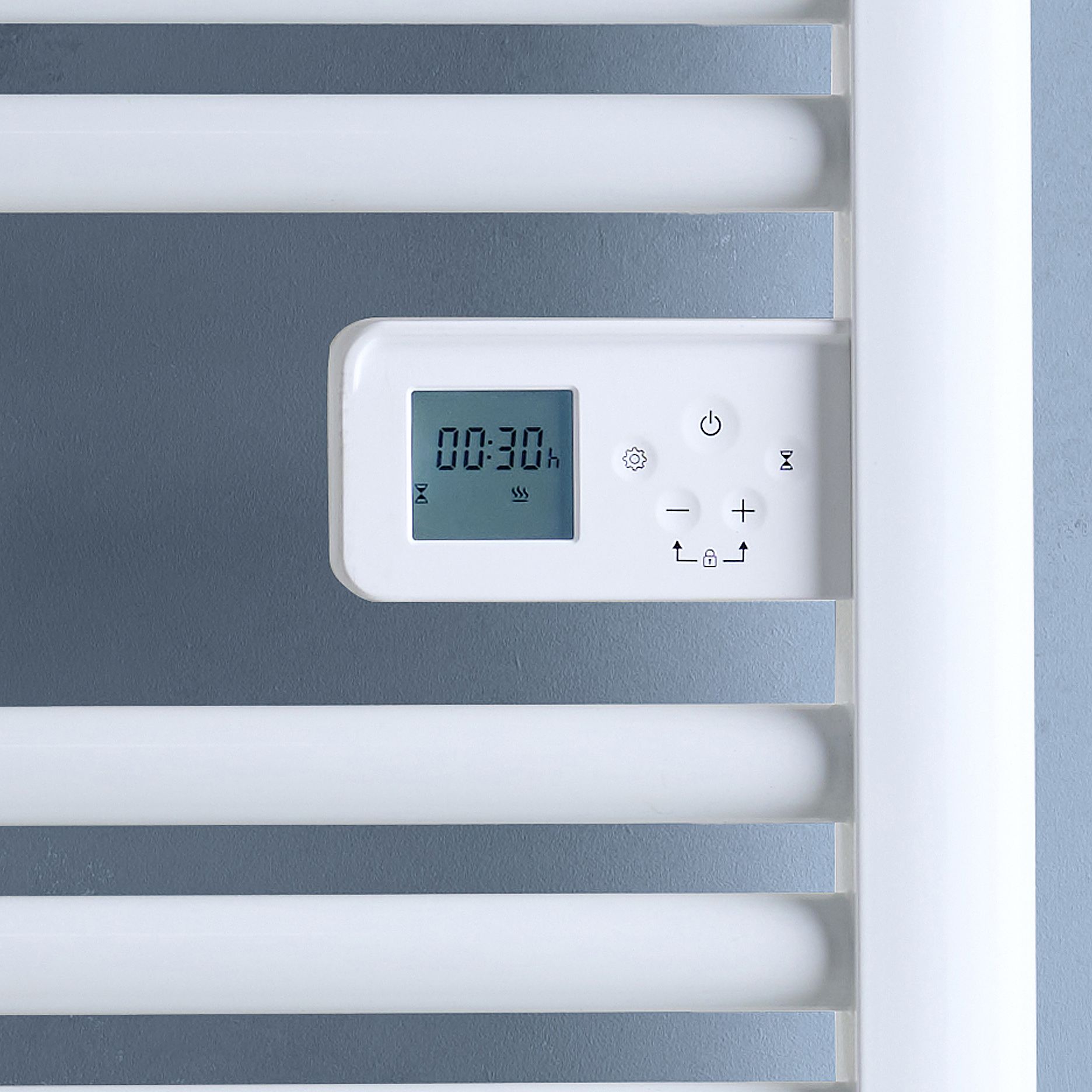 Flomasta Aruna White Electric Flat Towel warmer (W)540mm x (H)960mm