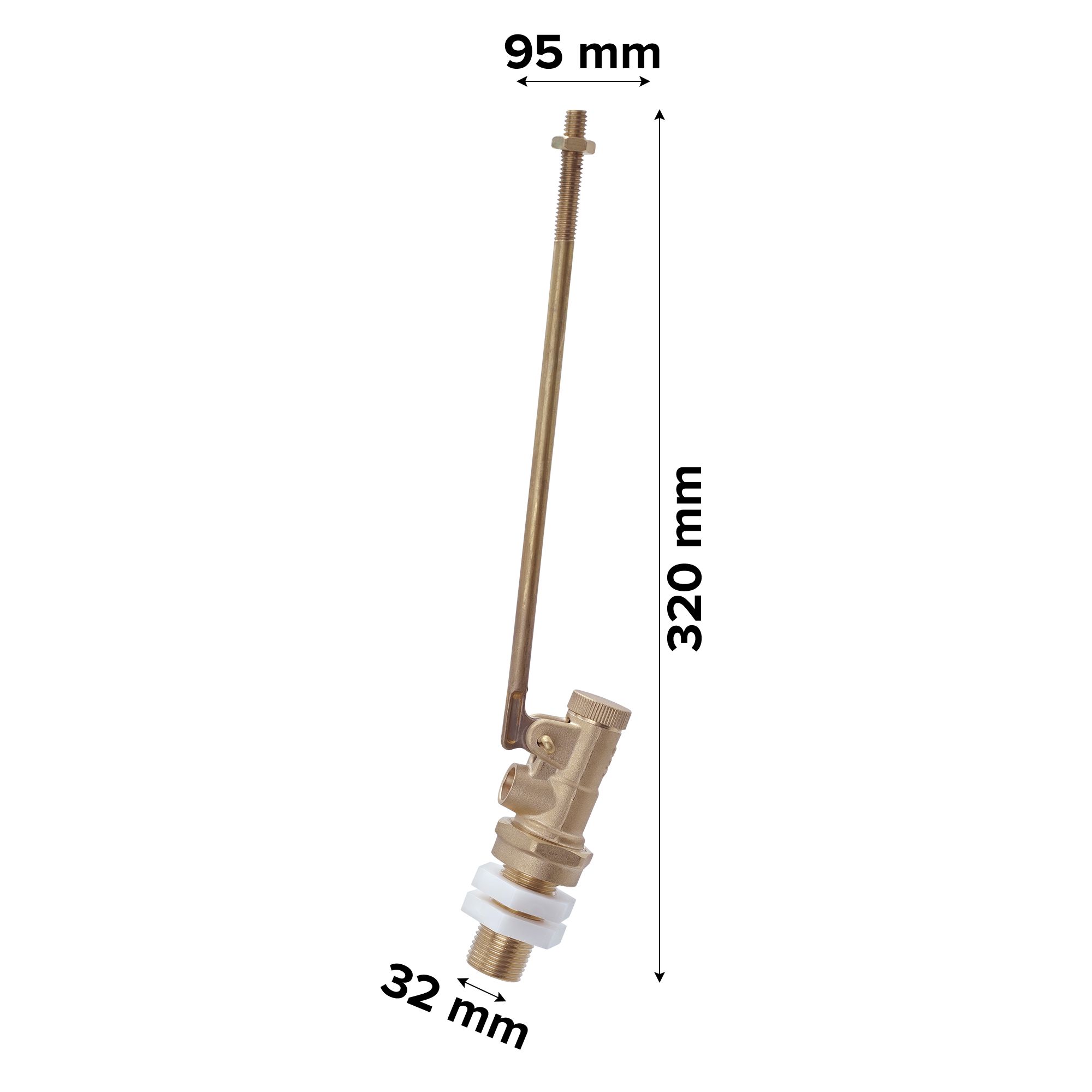 Flomasta Brass & plastic Bottom entry Ball cock Fill valve 20.75mm