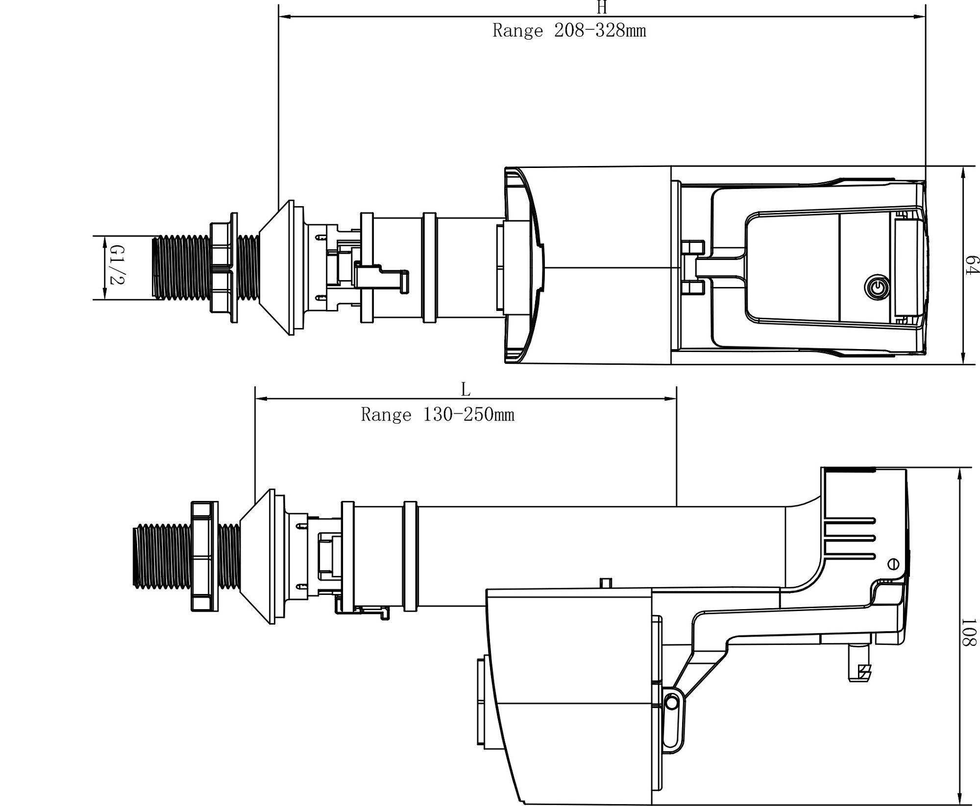 Flomasta Brass & plastic Bottom entry Fill valve, ½"