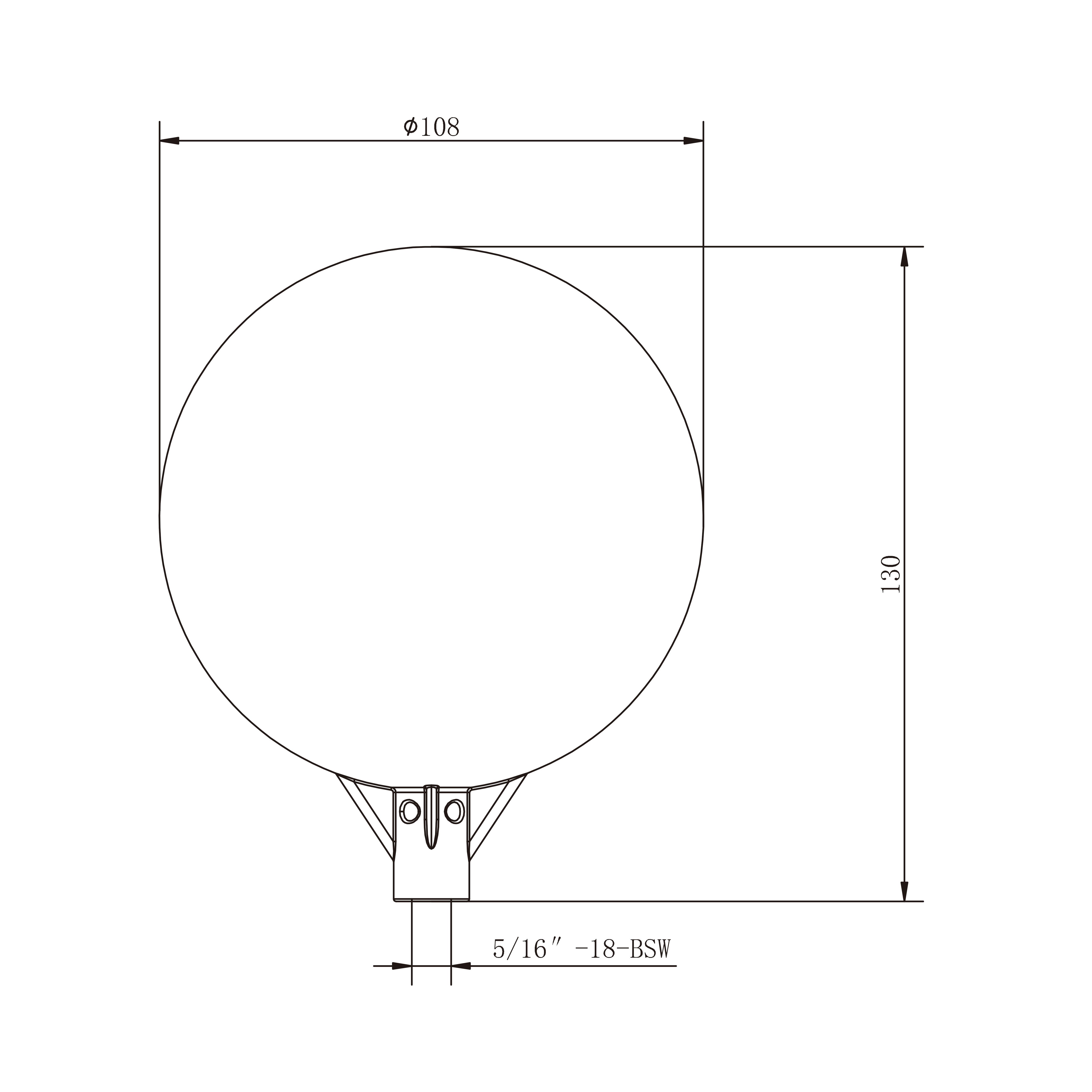 Flomasta Brass & plastic Circular Ball float (Dia)108mm ⁵⁄₁₆"