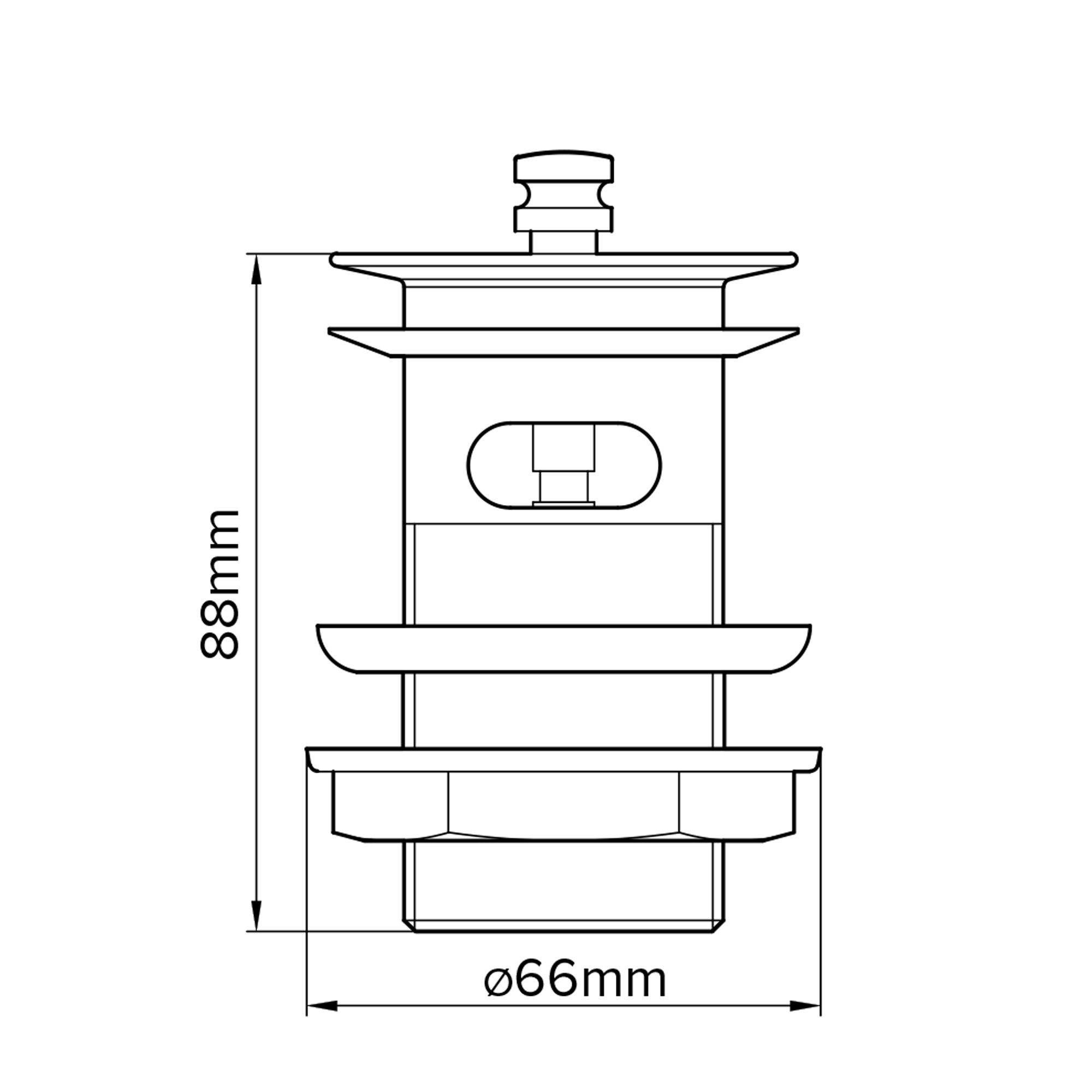 Flomasta Chrome-plated Slotted Captive Basin Waste - (Dia)46mm
