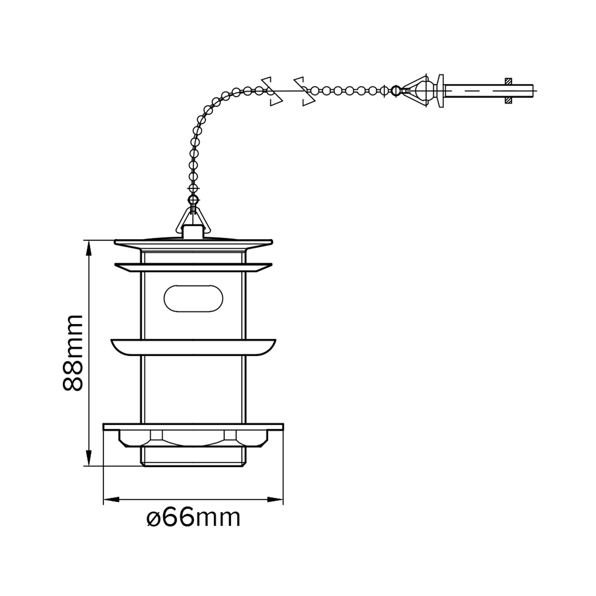Flomasta Chrome-plated Slotted Plug & chain Basin Waste - (Dia)46mm