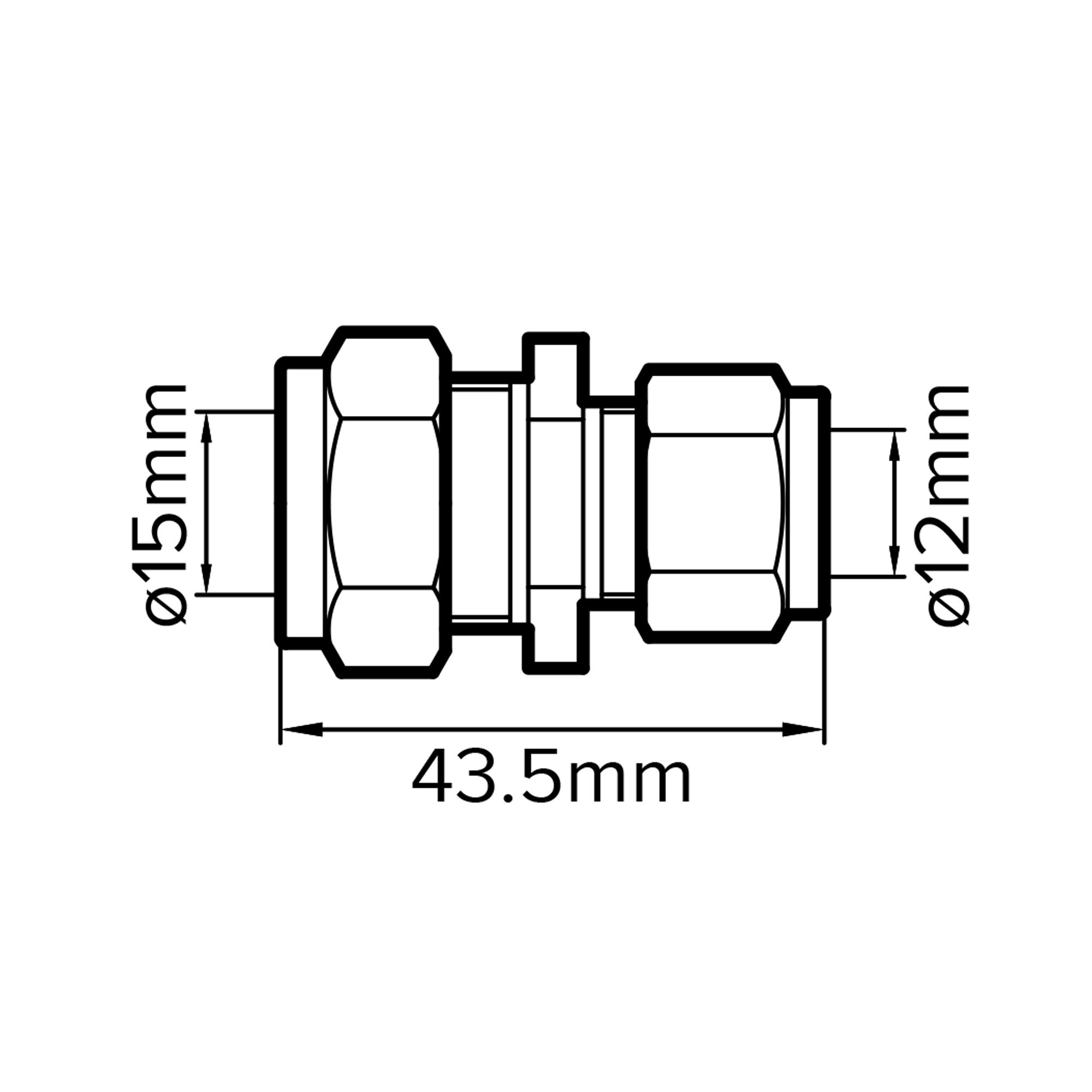Flomasta Compression fitting Compression Straight Reducing Coupler (Dia)15mm (Dia)12mm 15mm