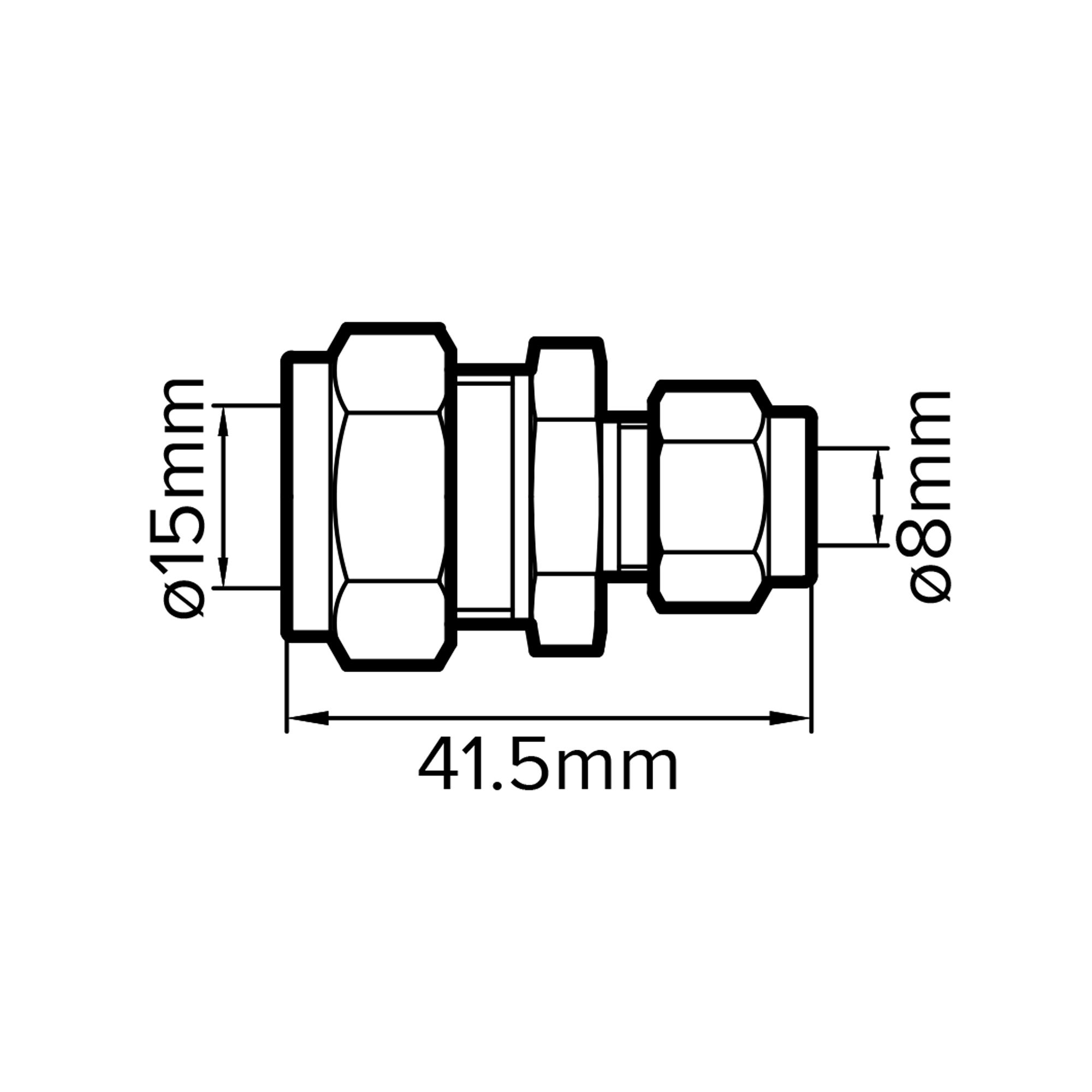 Flomasta Compression fitting Compression Straight Reducing Coupler (Dia)15mm (Dia)8mm 15mm