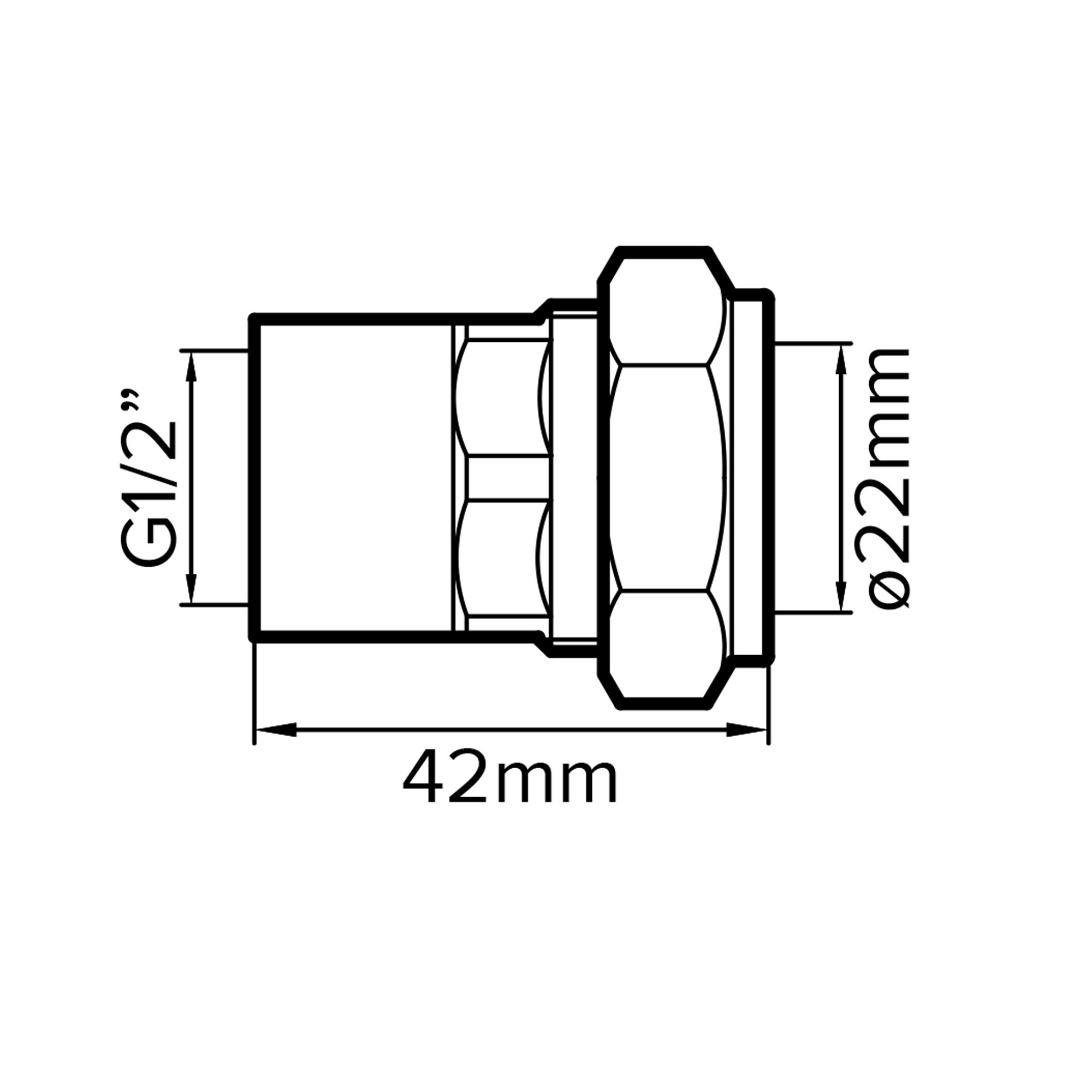 Flomasta Compression fitting Female Compression Straight Equal Coupler (Dia)22mm x ½" 22mm
