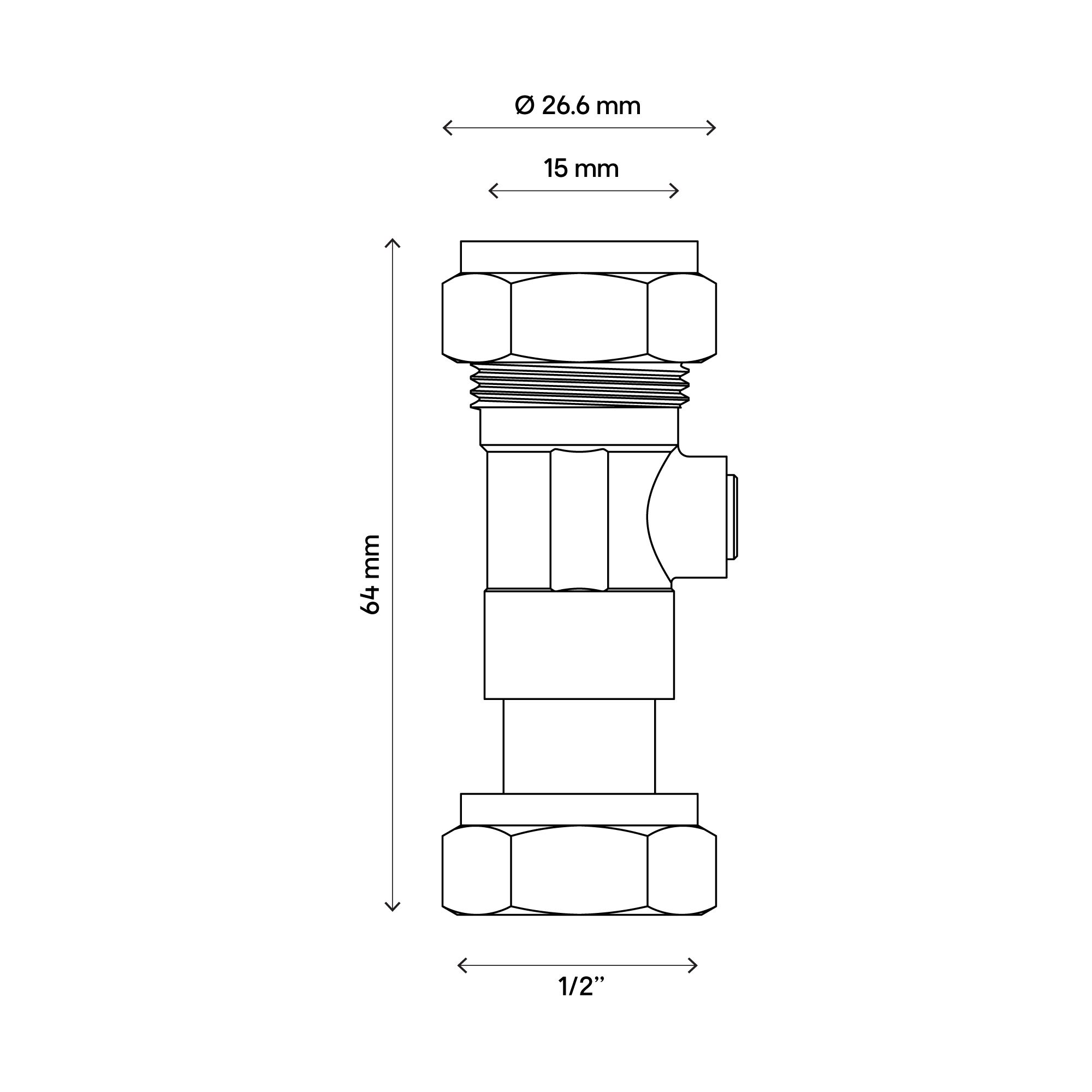 Flomasta Compression Service Valve (Dia)15mm ½"