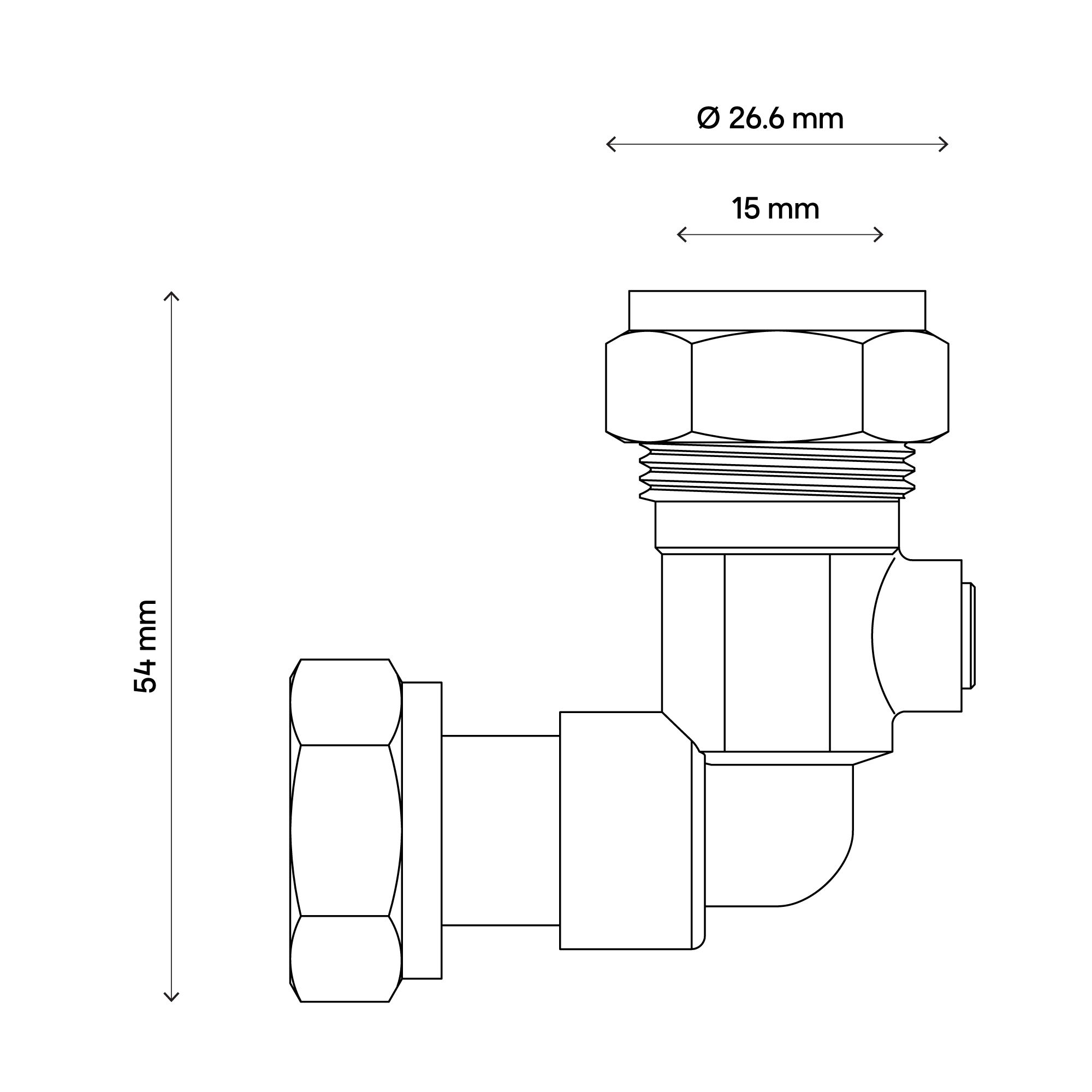 Flomasta Compression Service Valve (Dia)15mm ½"