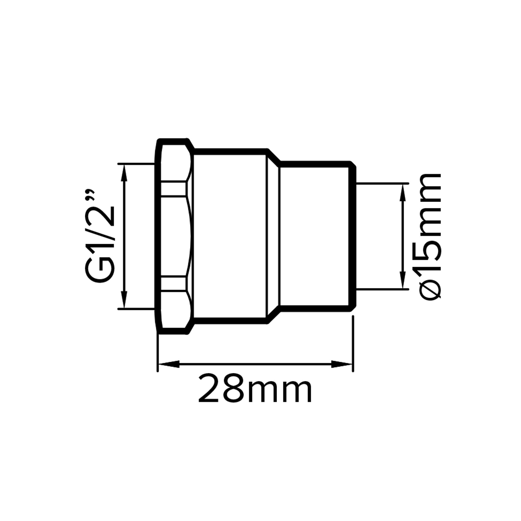 Flomasta Copper Pipe fitting coupler (Dia)15mm (L)28mm