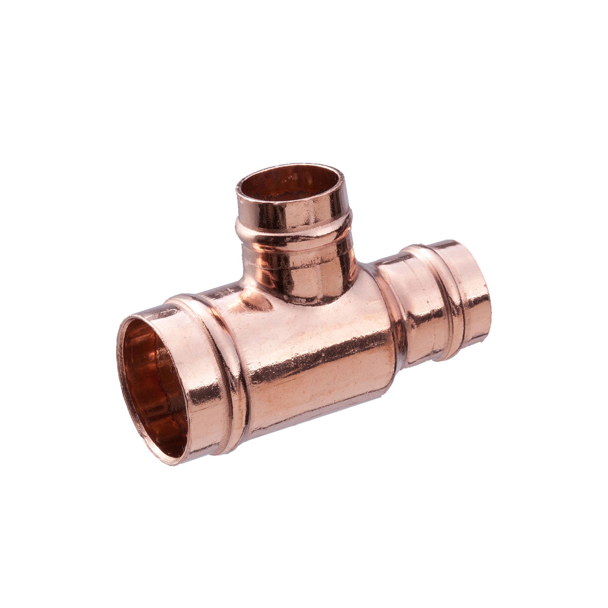 Flomasta Copper Solder ring Reducing Tee (Dia) 22mm x 15mm x 15mm