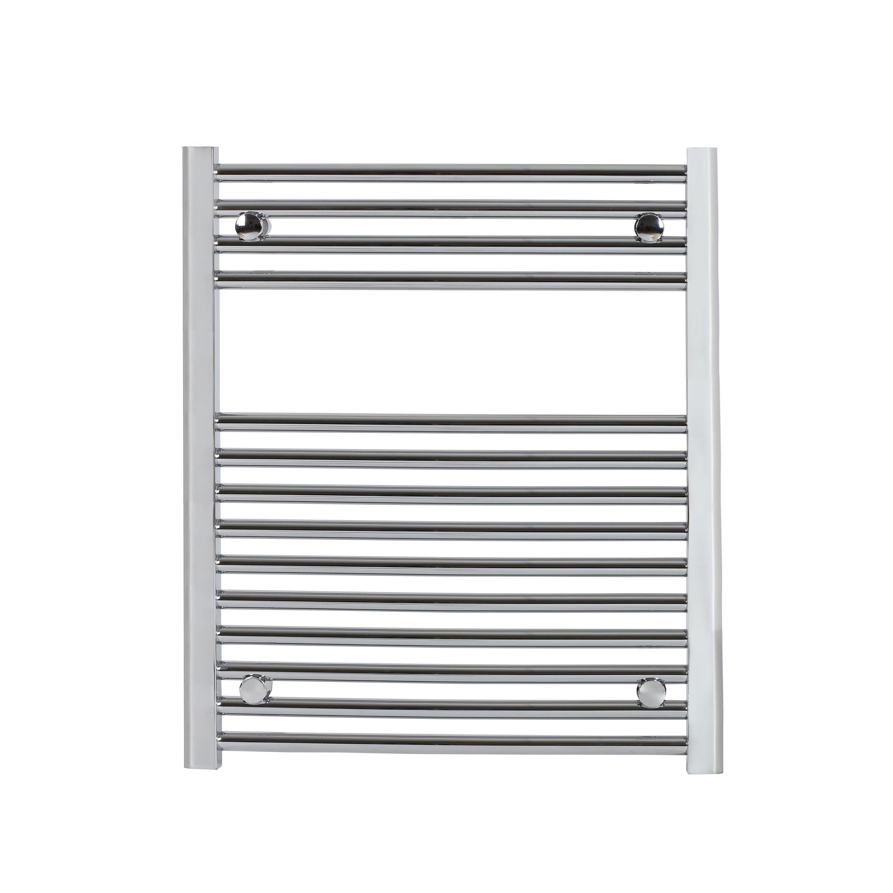 Flomasta Curved Chrome effect Vertical Curved Towel radiator (W)600mm x (H)700mm