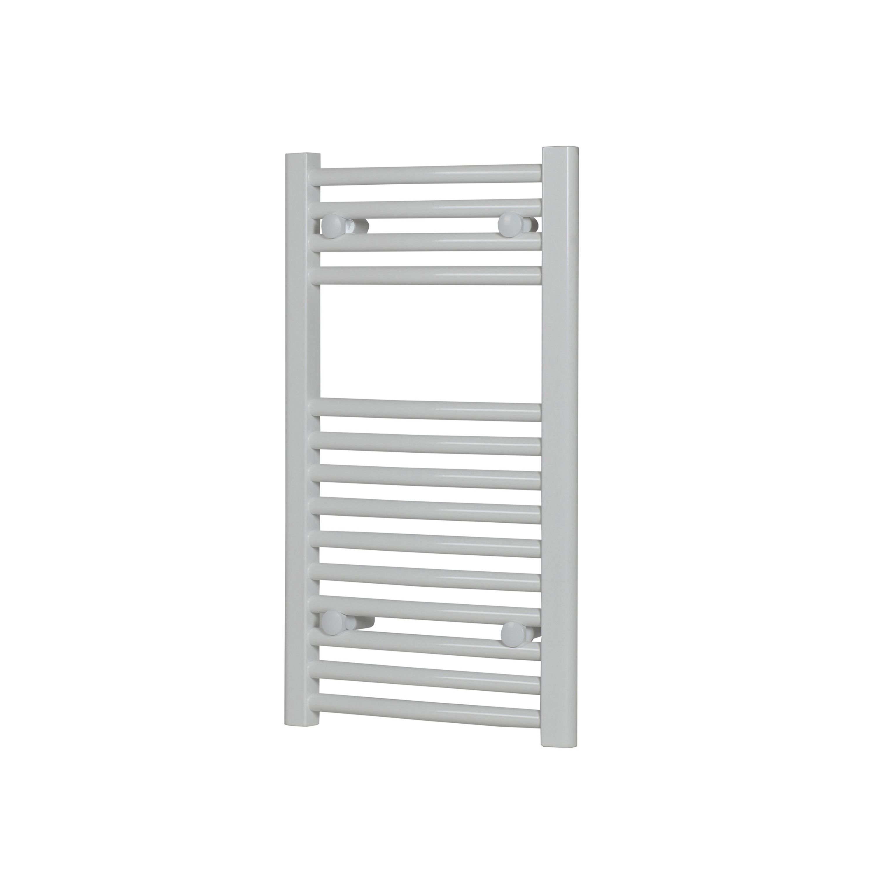 Flomasta Curved, White Vertical Curved Towel radiator (W)400mm x (H)700mm