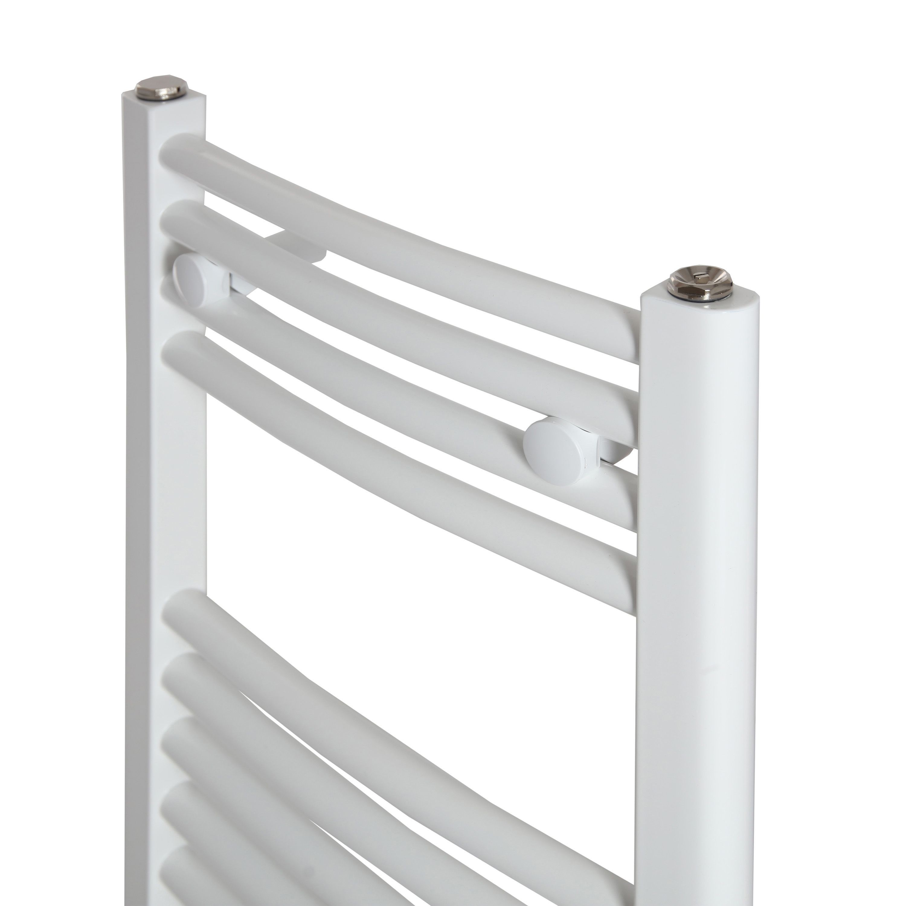Flomasta Curved, White Vertical Curved Towel radiator (W)400mm x (H)700mm