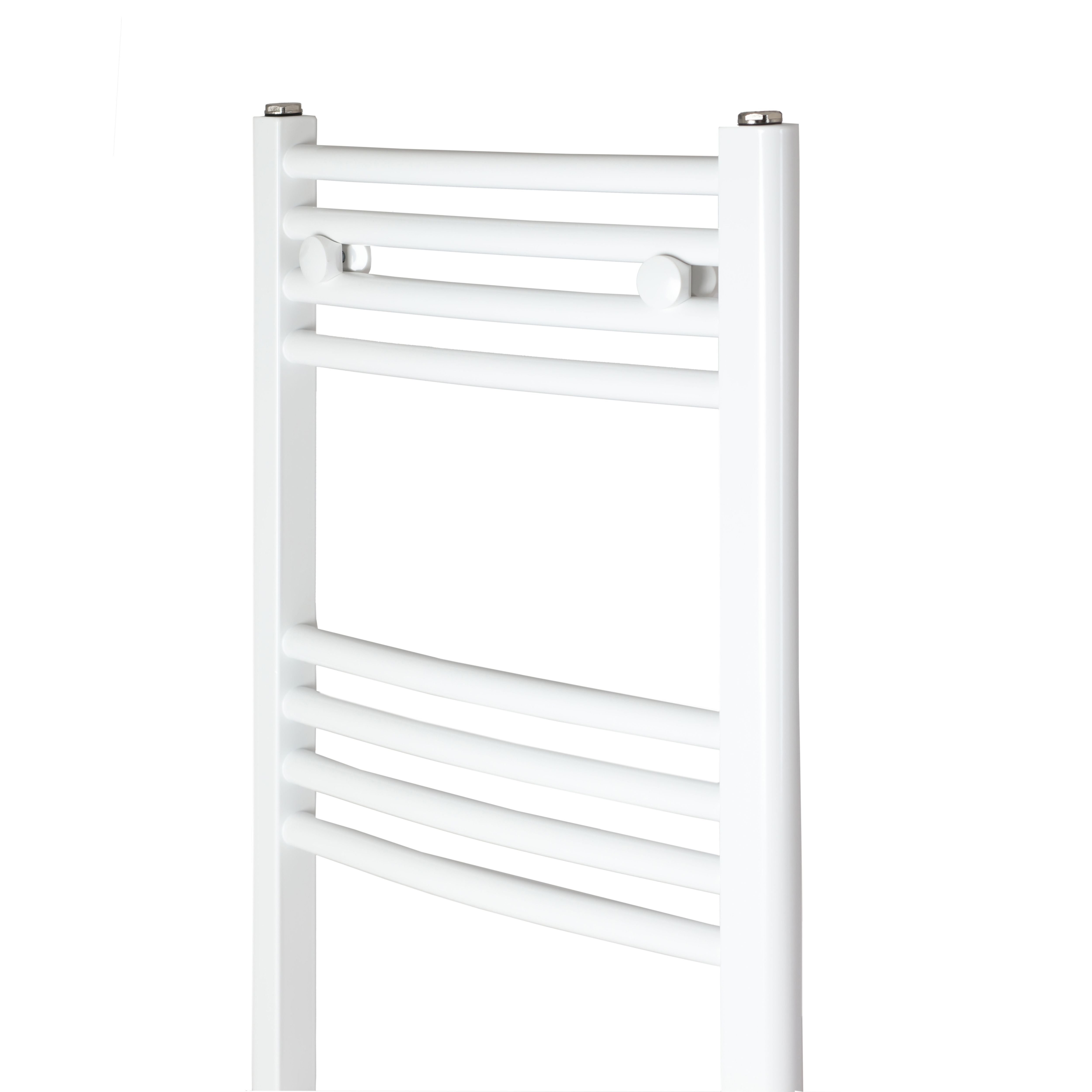 Flomasta Curved, White Vertical Curved Towel radiator (W)450mm x (H)1100mm