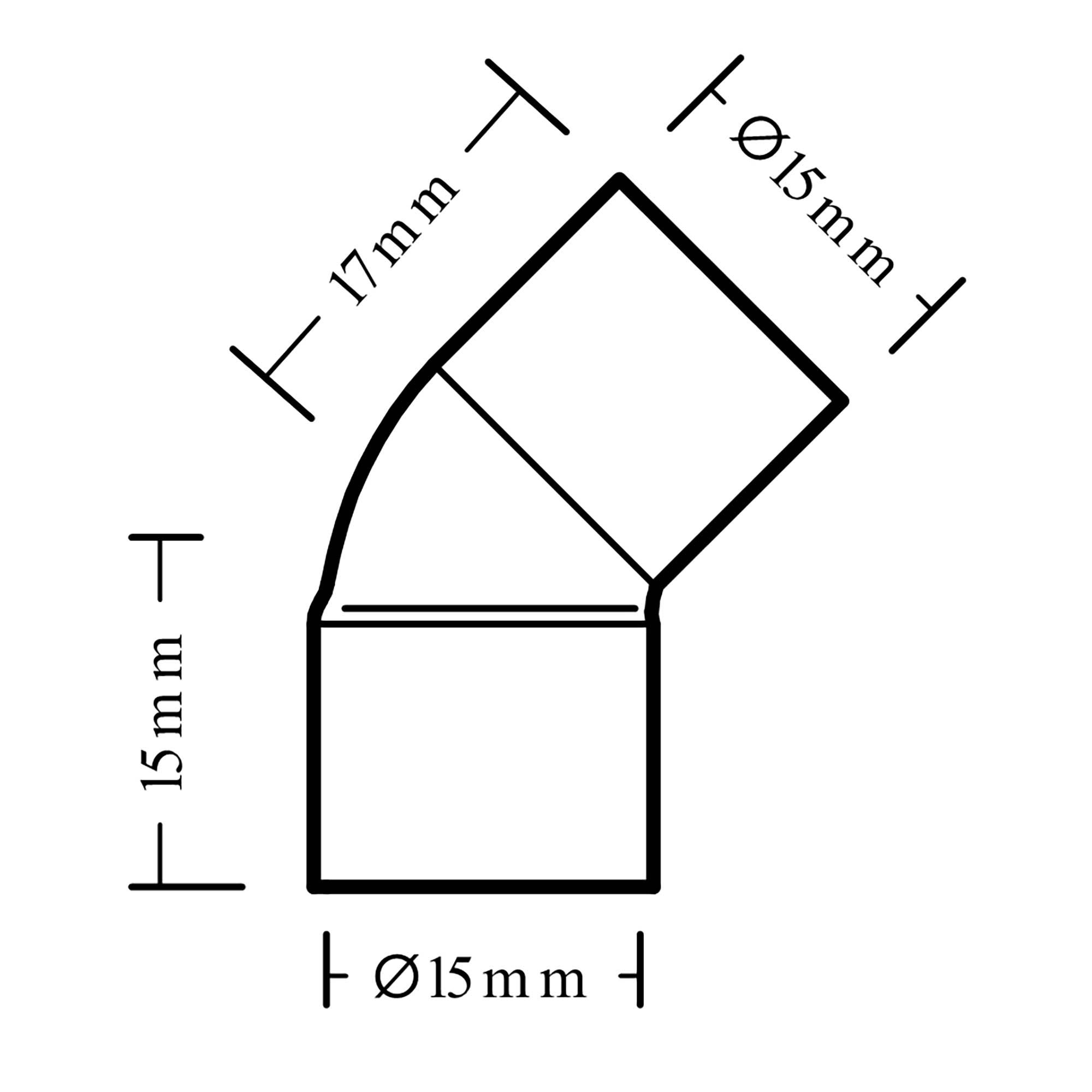 Flomasta End feed 45° Reducing Street Pipe elbow (Dia)15mm 15mm, Pack of 1