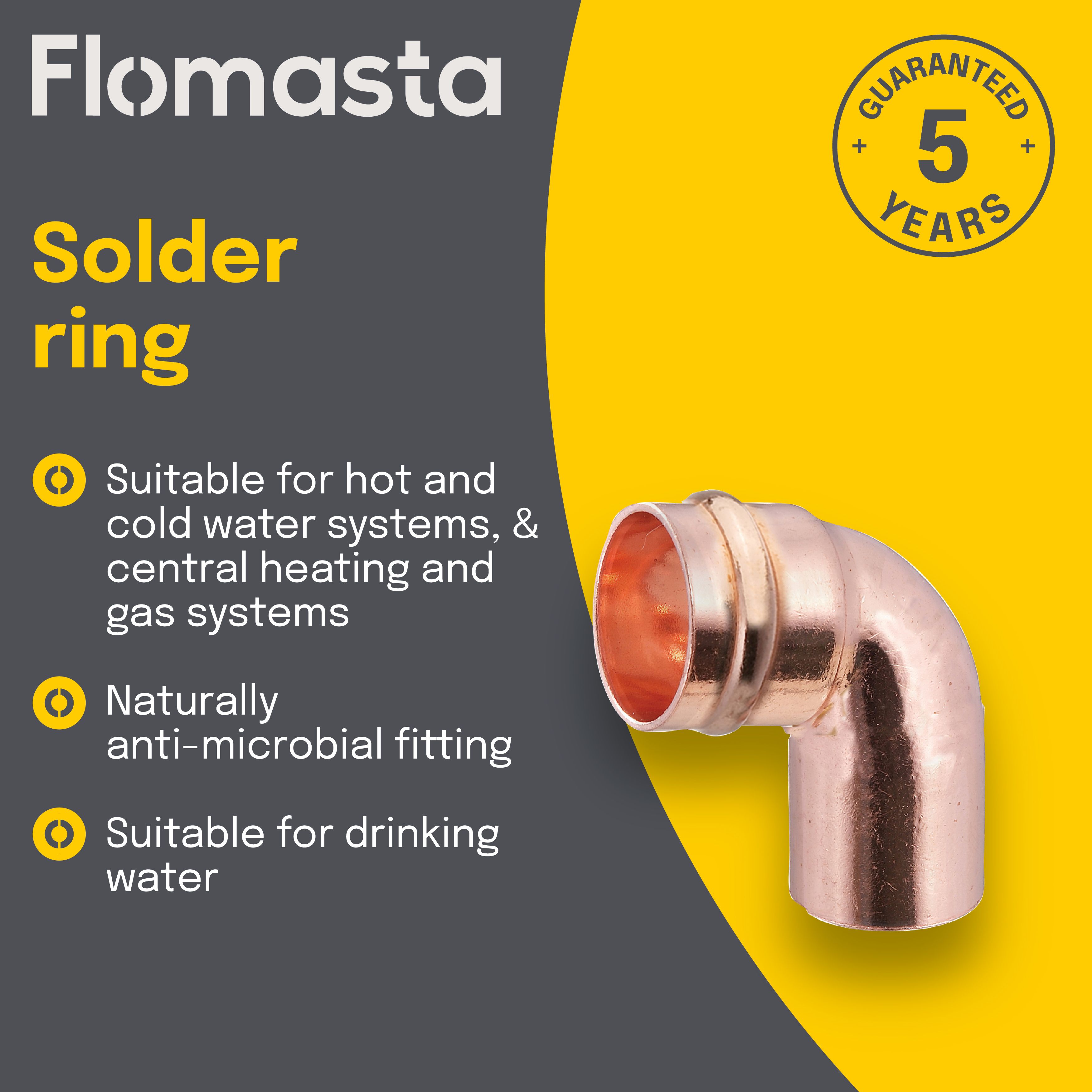 Flomasta End feed 90° Equal Street Pipe elbow (Dia)22mm 22mm
