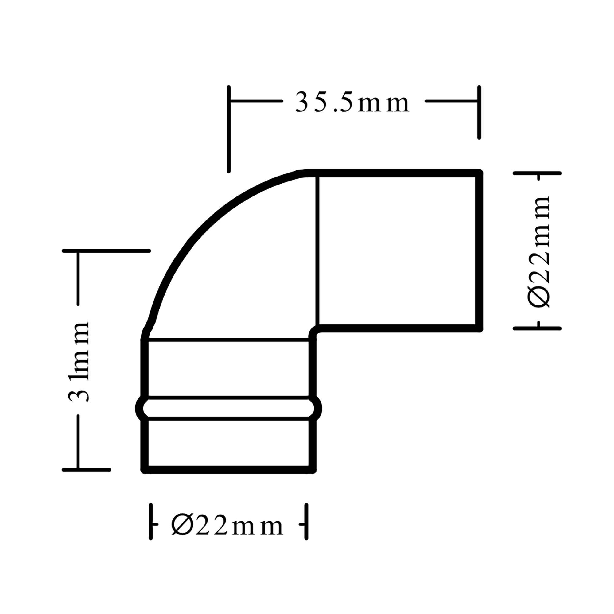 Flomasta End feed 90° Equal Street Pipe elbow (Dia)22mm 22mm