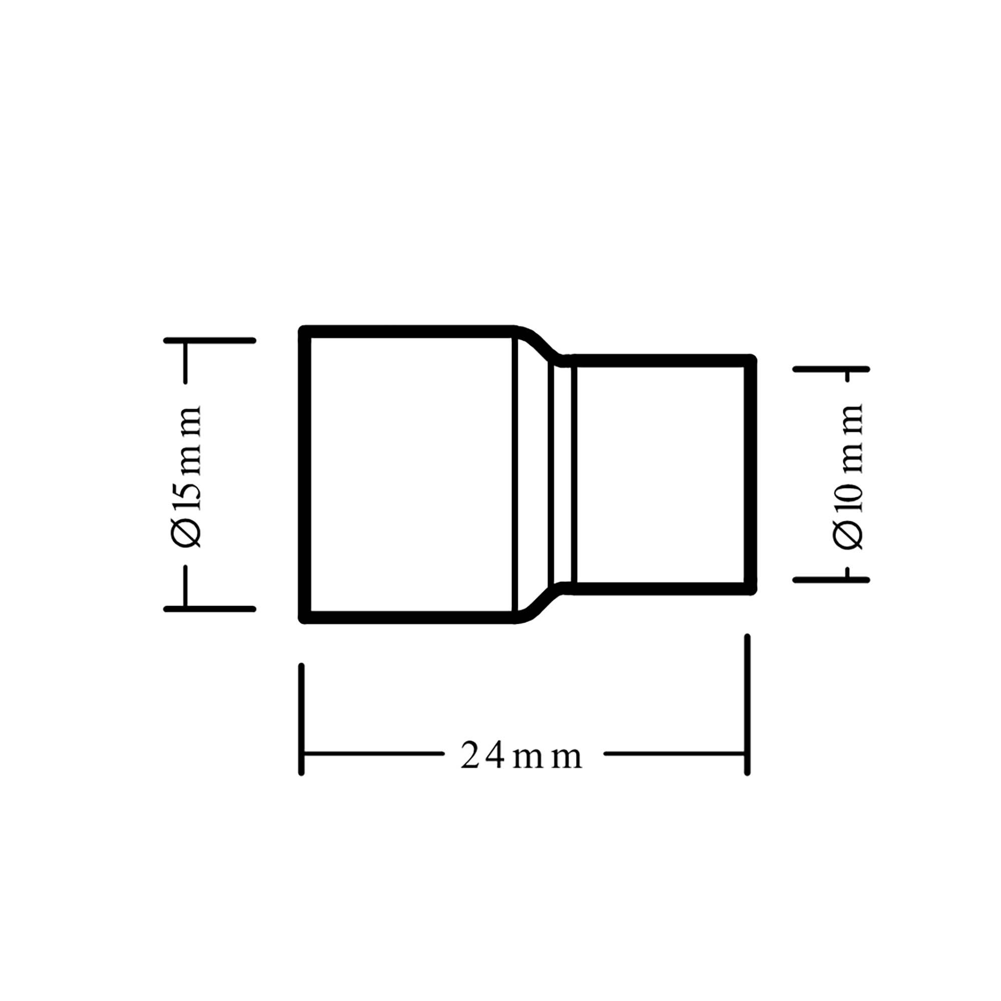 Flomasta End feed Reducing Coupler (Dia)15mm (Dia)10mm 15mm, Pack of 2