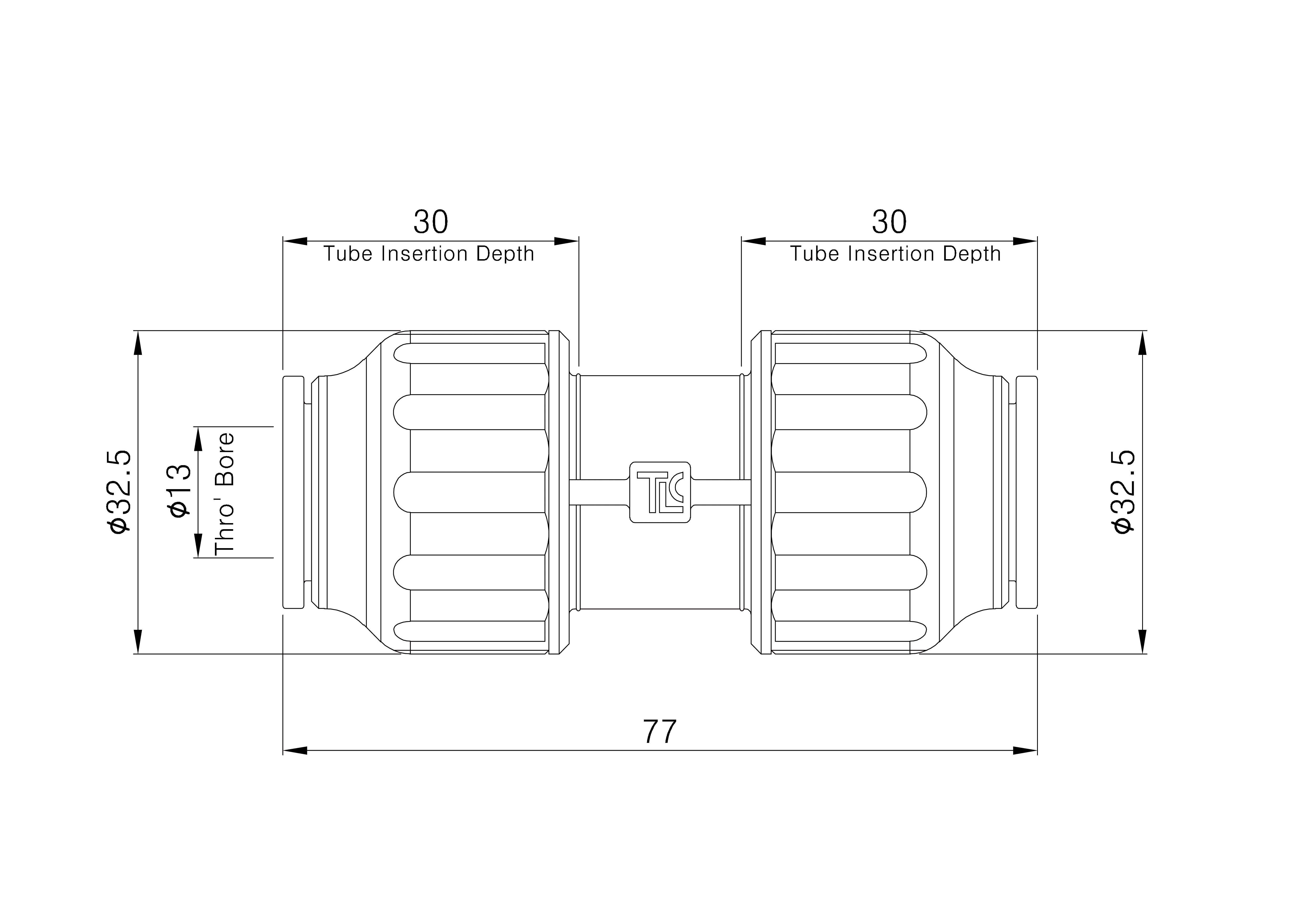 Flomasta Equal Pipe fitting coupler (Dia)15mm (Dia)15mm, Pack of 10
