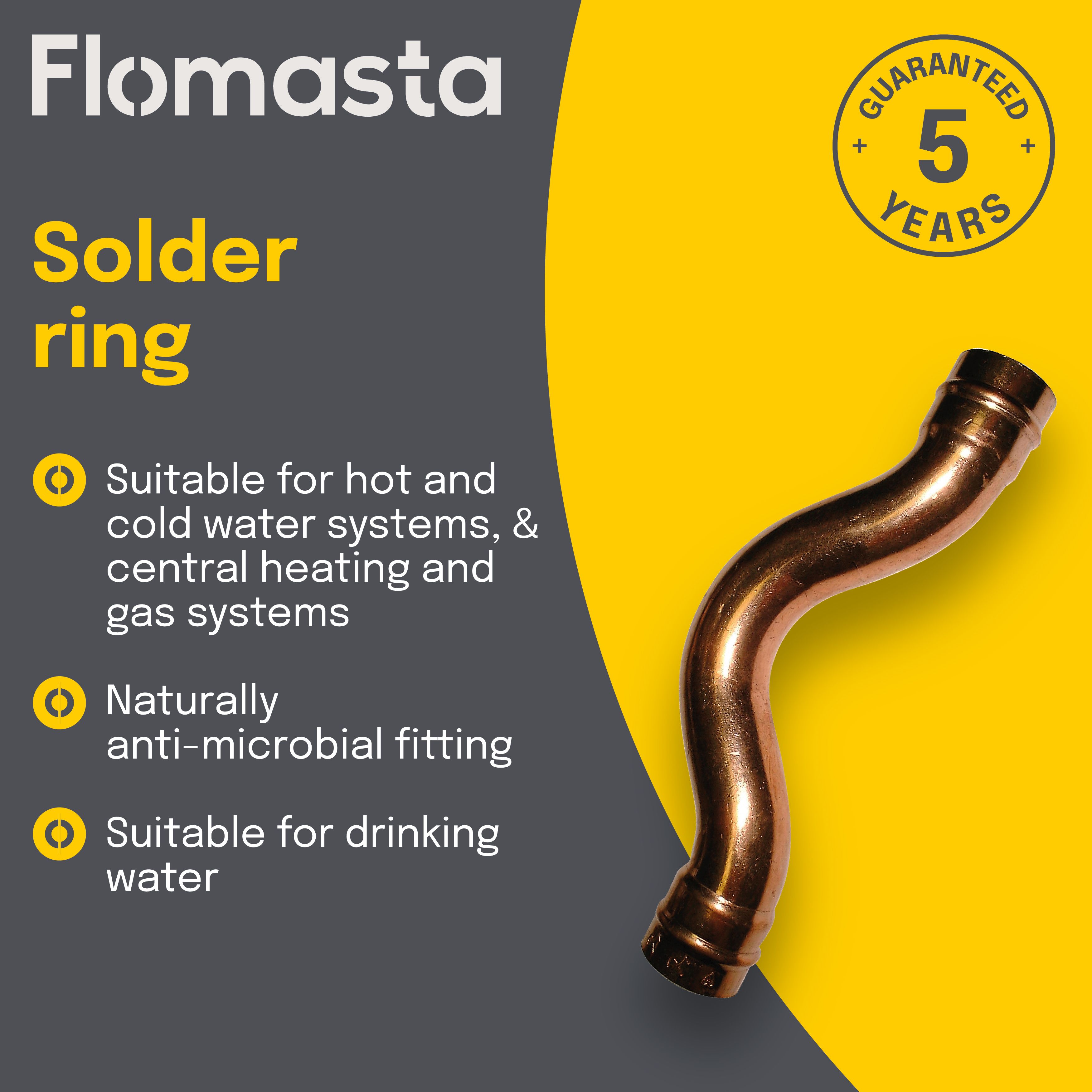 Flomasta Equal Solder ring Crossover 22mm x 22mm