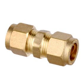 Flomasta Female/female Compression Straight Equal Pipe fitting coupler (Dia)12mm 44mm