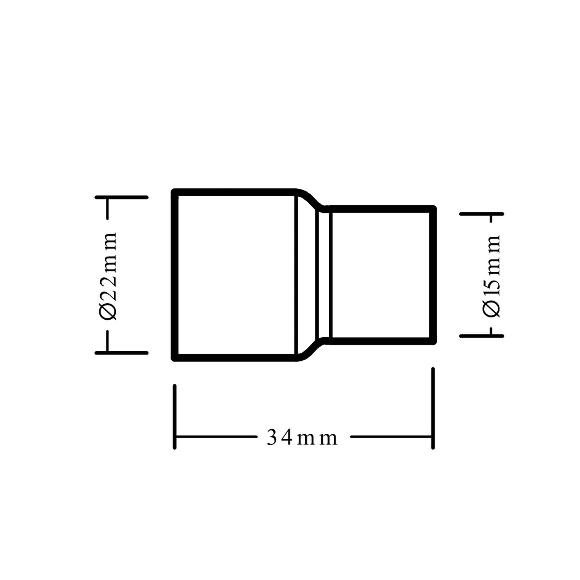 Flomasta Female/female End feed Straight Reducing Pipe fitting coupler (Dia)22mm (Dia)15mm 22mm, Pack of 2