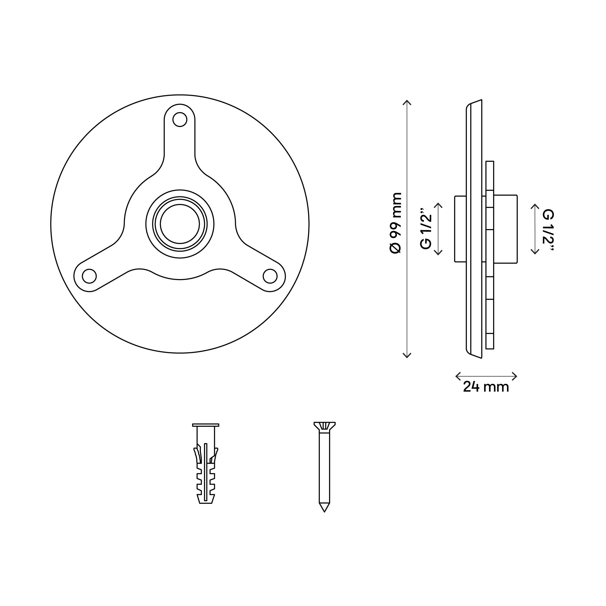 Flomasta Female Threaded Straight Equal Hose tail Connector (Dia)12.07mm x ½" 12.07mm, Pack of 1