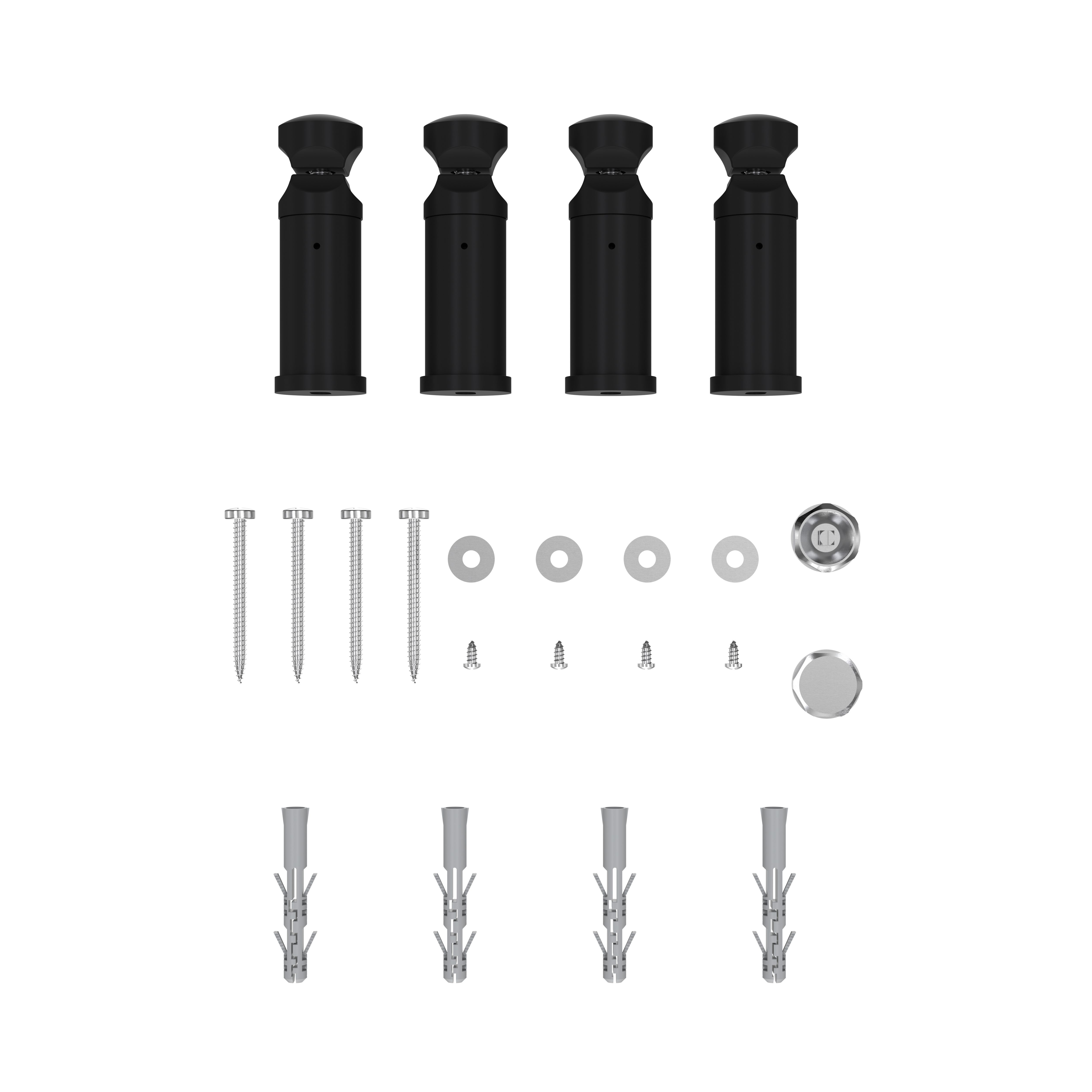 Flomasta Flat, Black Vertical Flat Towel radiator (W)500mm x (H)1100mm