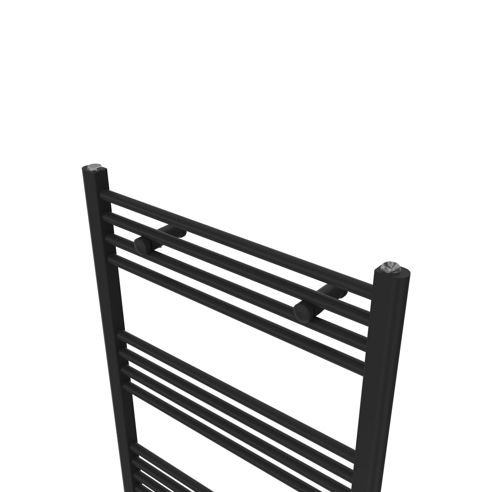 Flomasta Flat, Black Vertical Flat Towel radiator (W)600mm x (H)1200mm