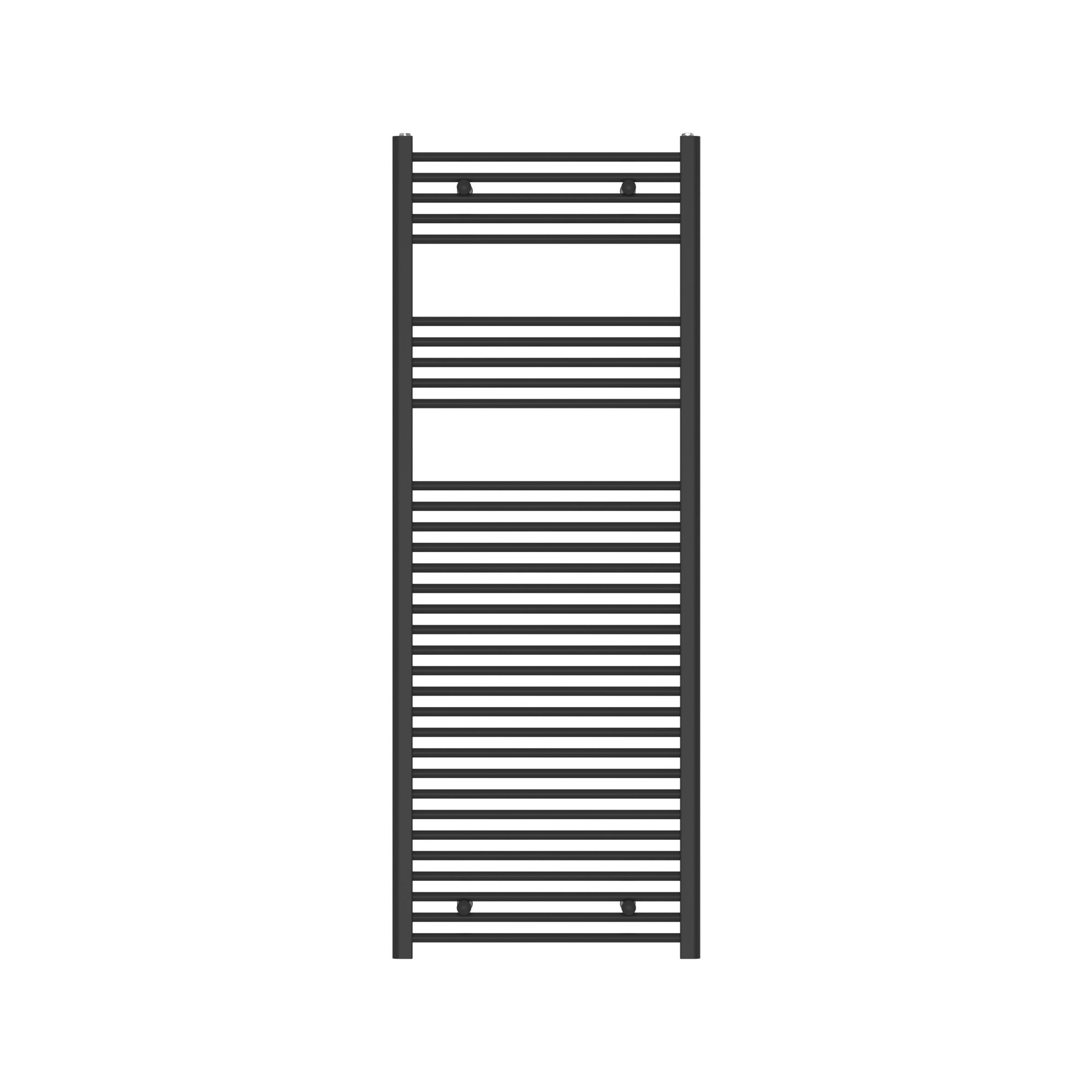Flomasta Flat, Black Vertical Flat Towel radiator (W)600mm x (H)1600mm