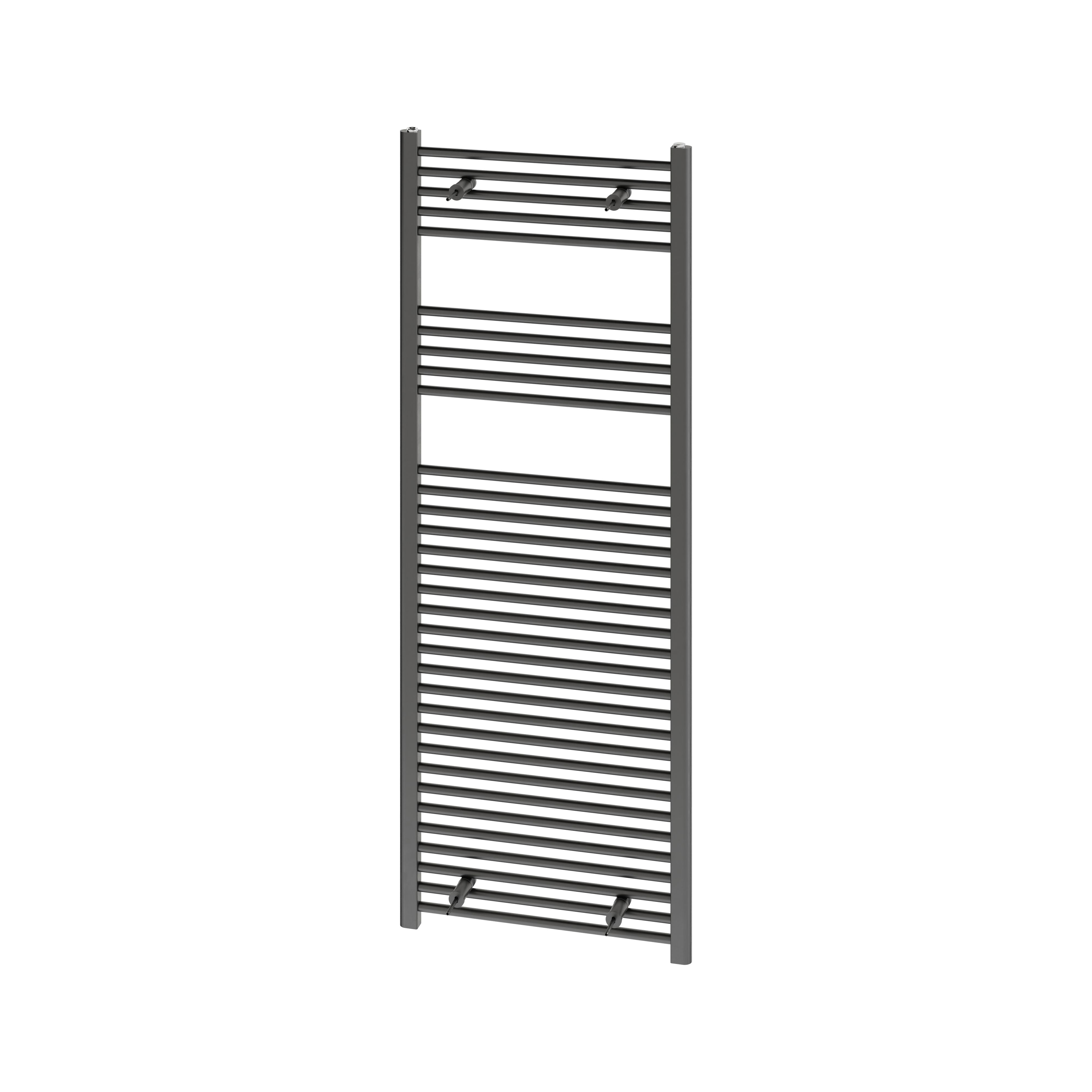 Flomasta Flat, Black Vertical Flat Towel radiator (W)600mm x (H)1600mm