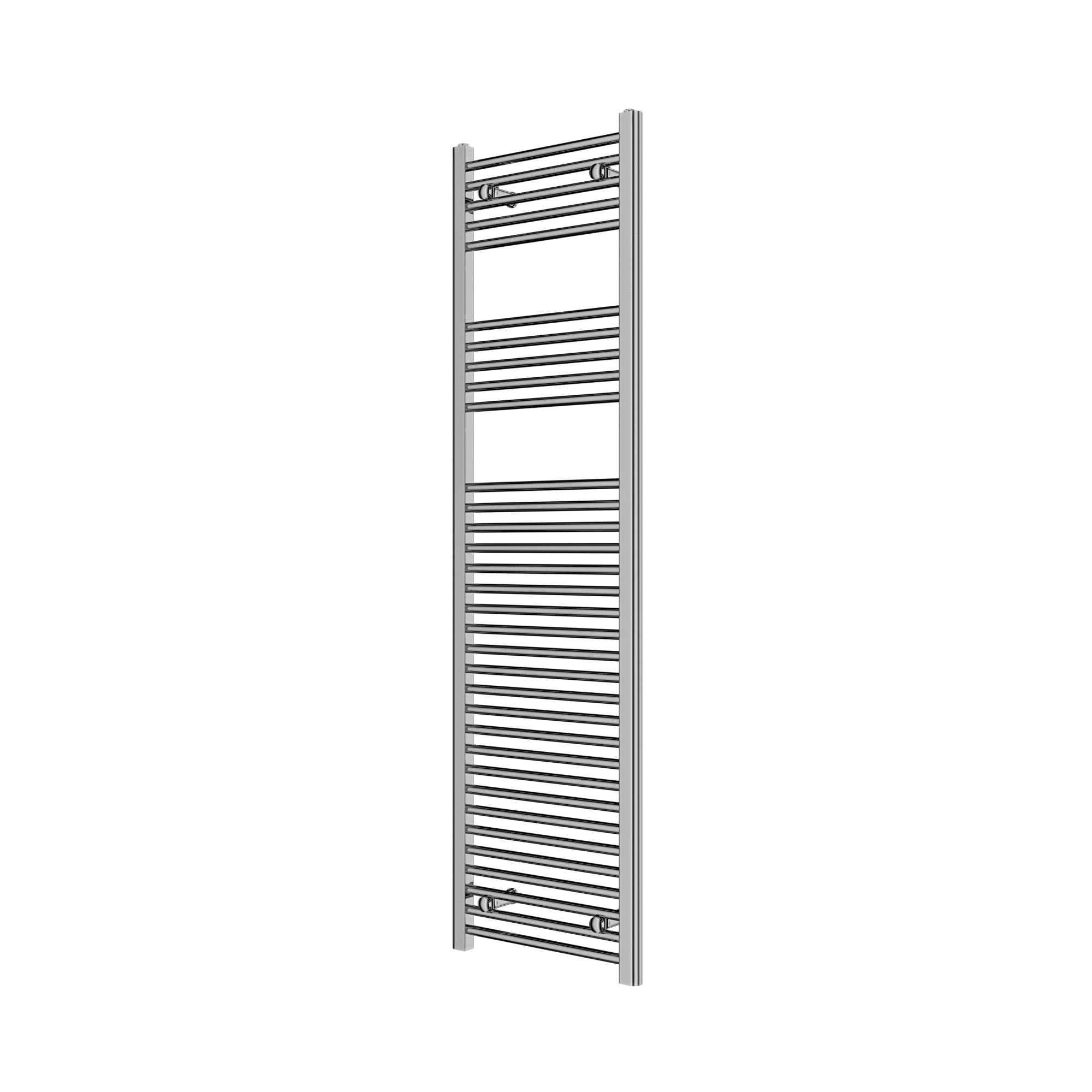 Flomasta Flat Chrome effect Vertical Flat Towel radiator W 450mm