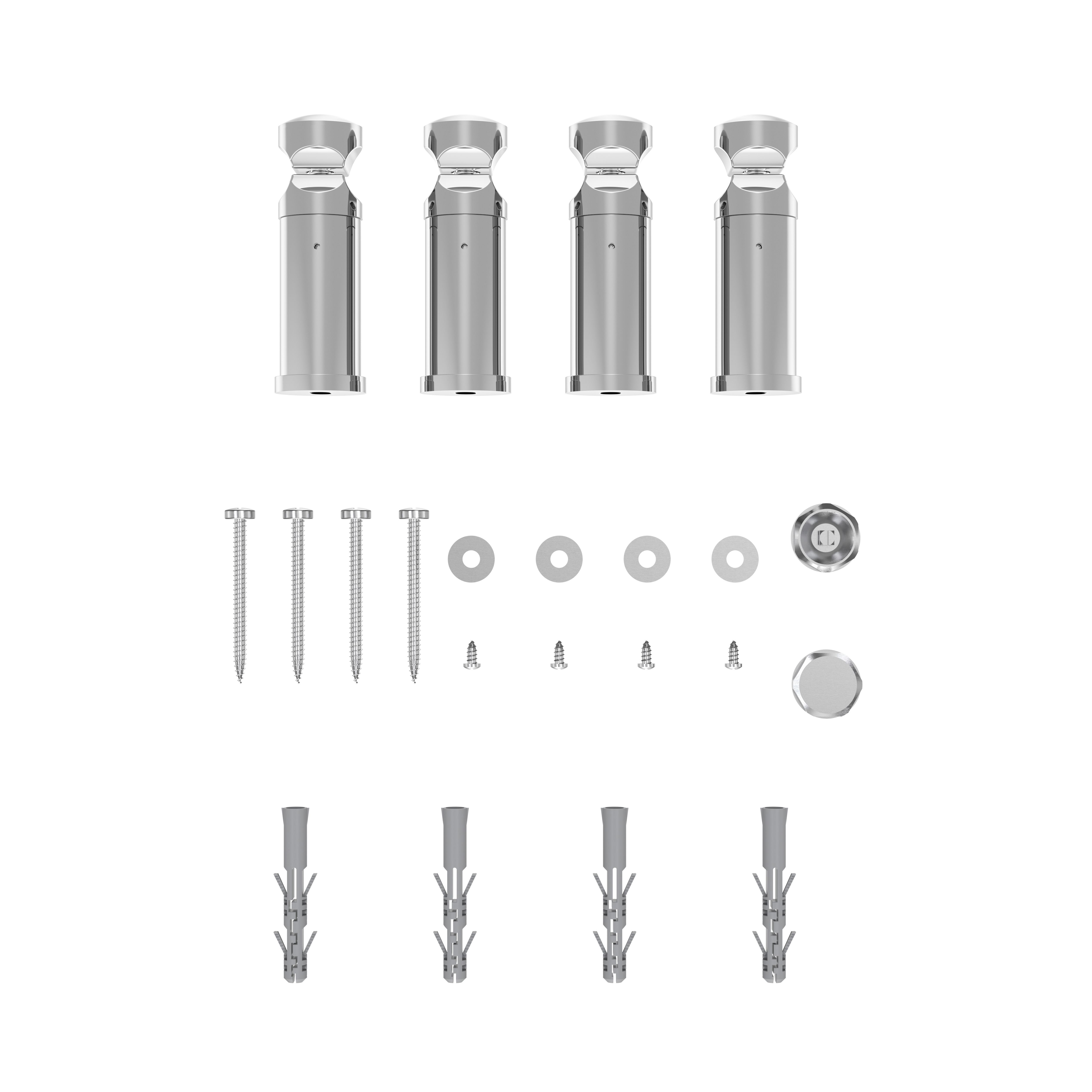 Flomasta Flat Chrome effect Vertical Flat Towel radiator (W)450mm x (H)1600mm