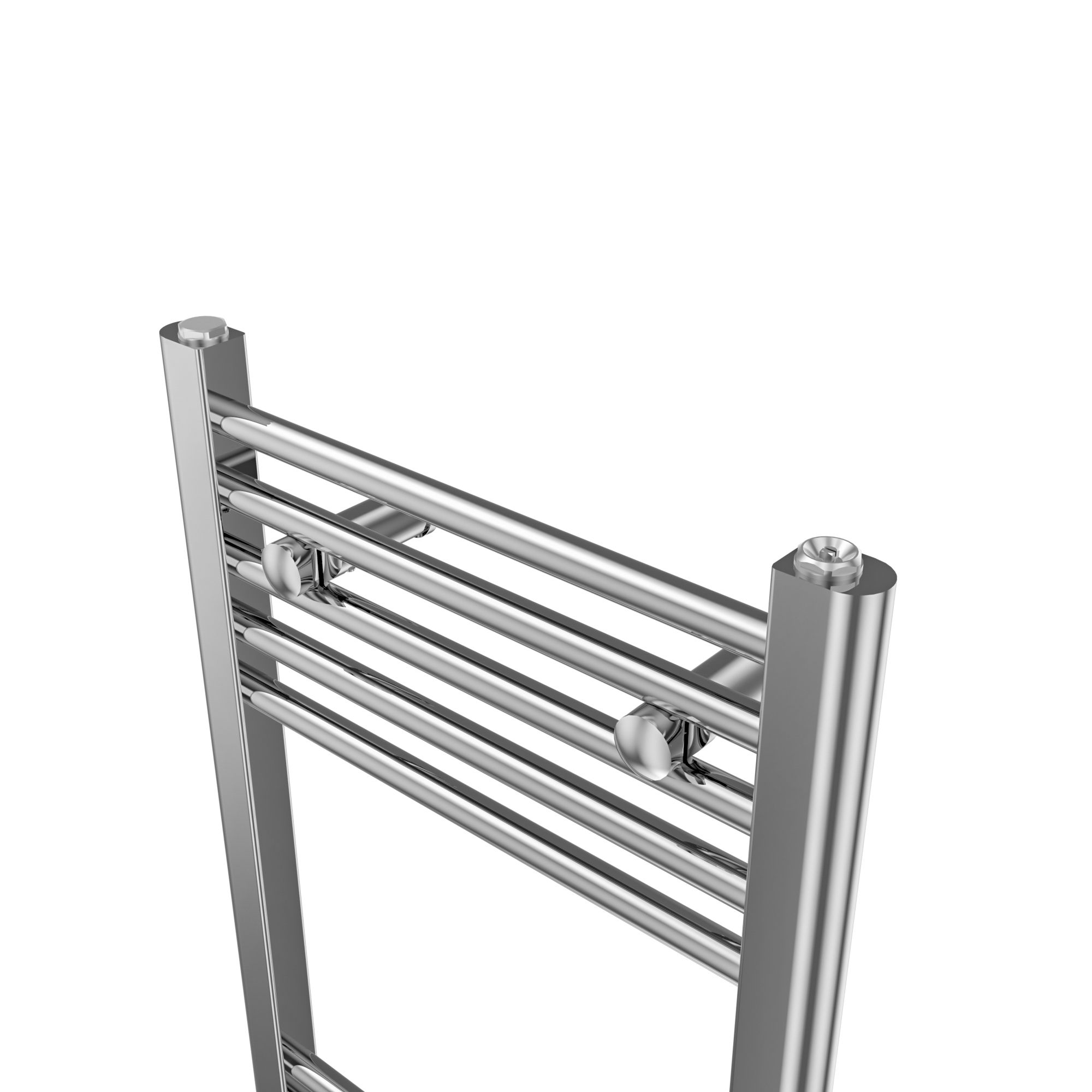 Flomasta Flat Chrome effect Vertical Flat Towel radiator (W)450mm x (H)1600mm