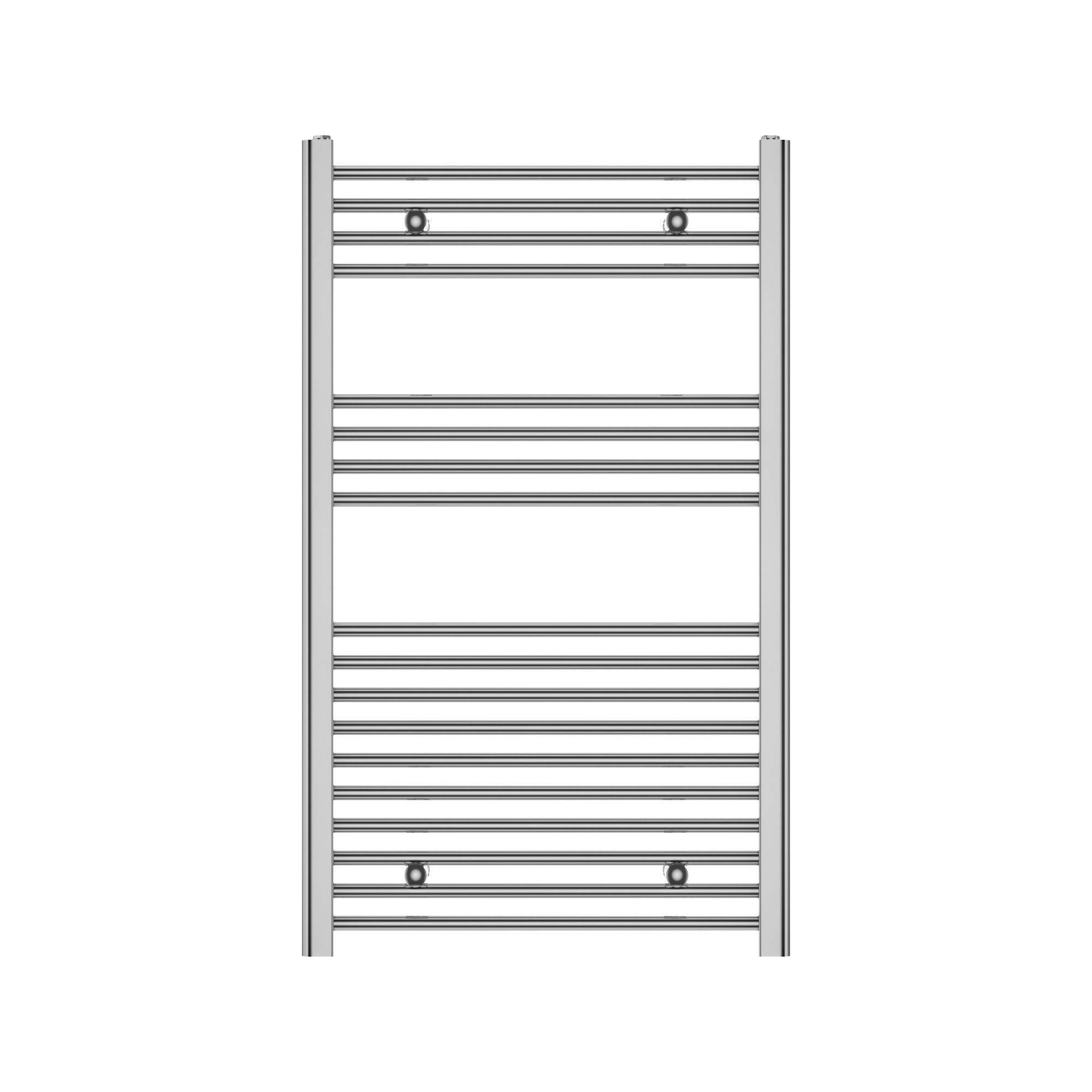 Flomasta Flat Chrome effect Vertical Flat Towel radiator (W)600mm x (H)1000mm