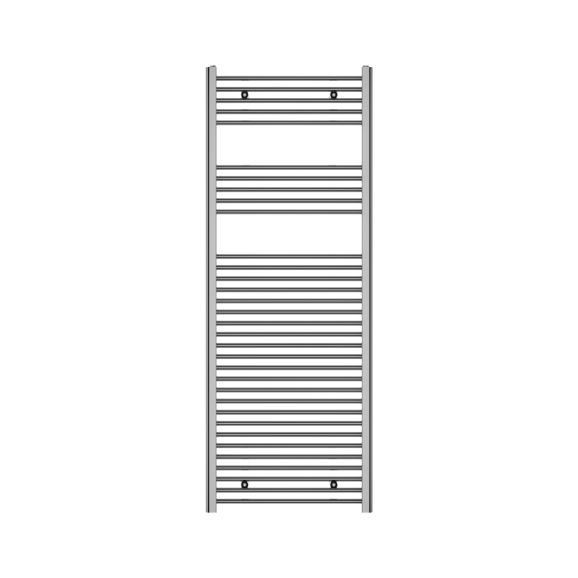 Flomasta Flat Chrome effect Vertical Flat Towel radiator (W)600mm x (H)1600mm