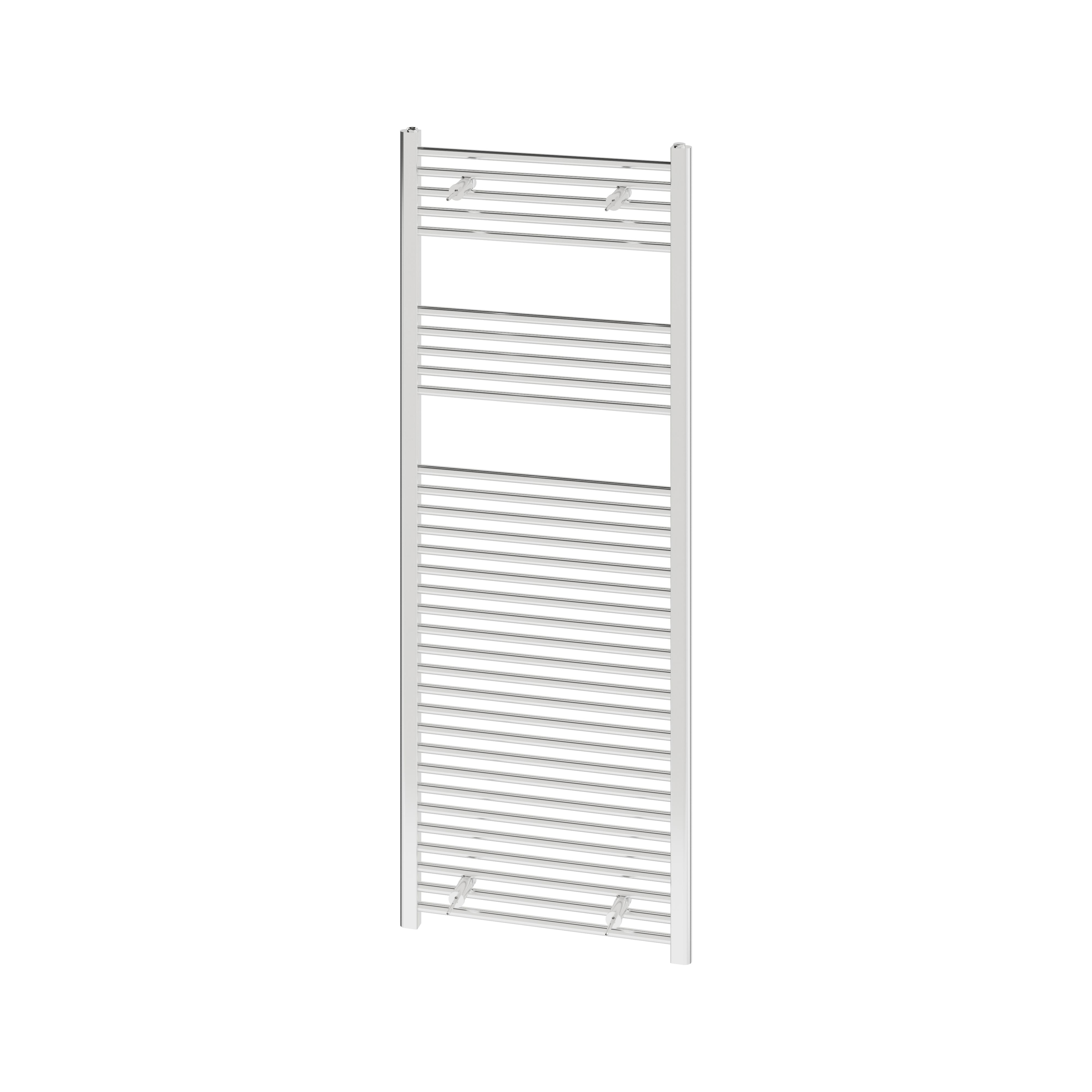 Flomasta Flat Chrome effect Vertical Flat Towel radiator (W)600mm x (H)1600mm