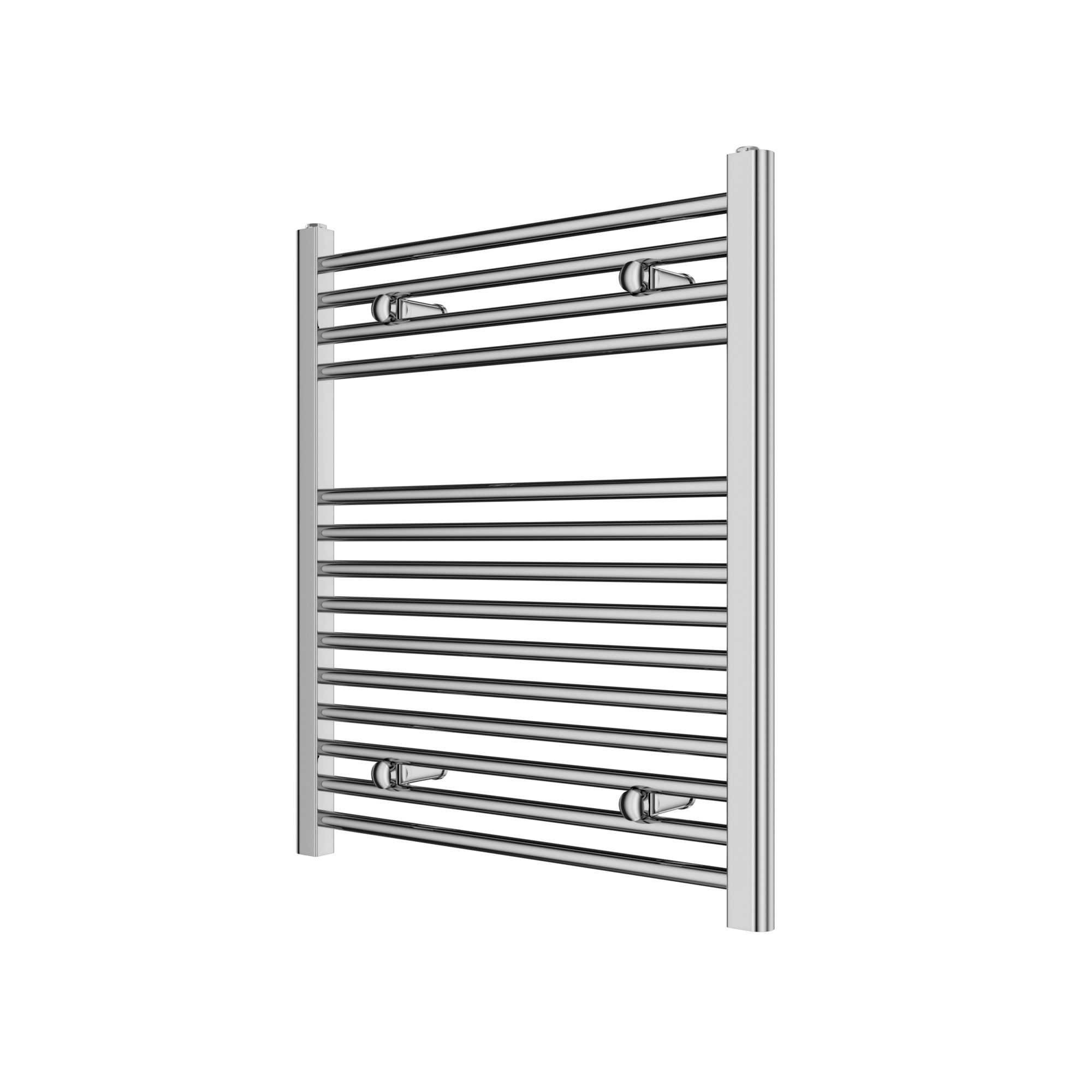 Flomasta Flat Chrome effect Vertical Flat Towel radiator W 400mm x H 700mm Tradepoint