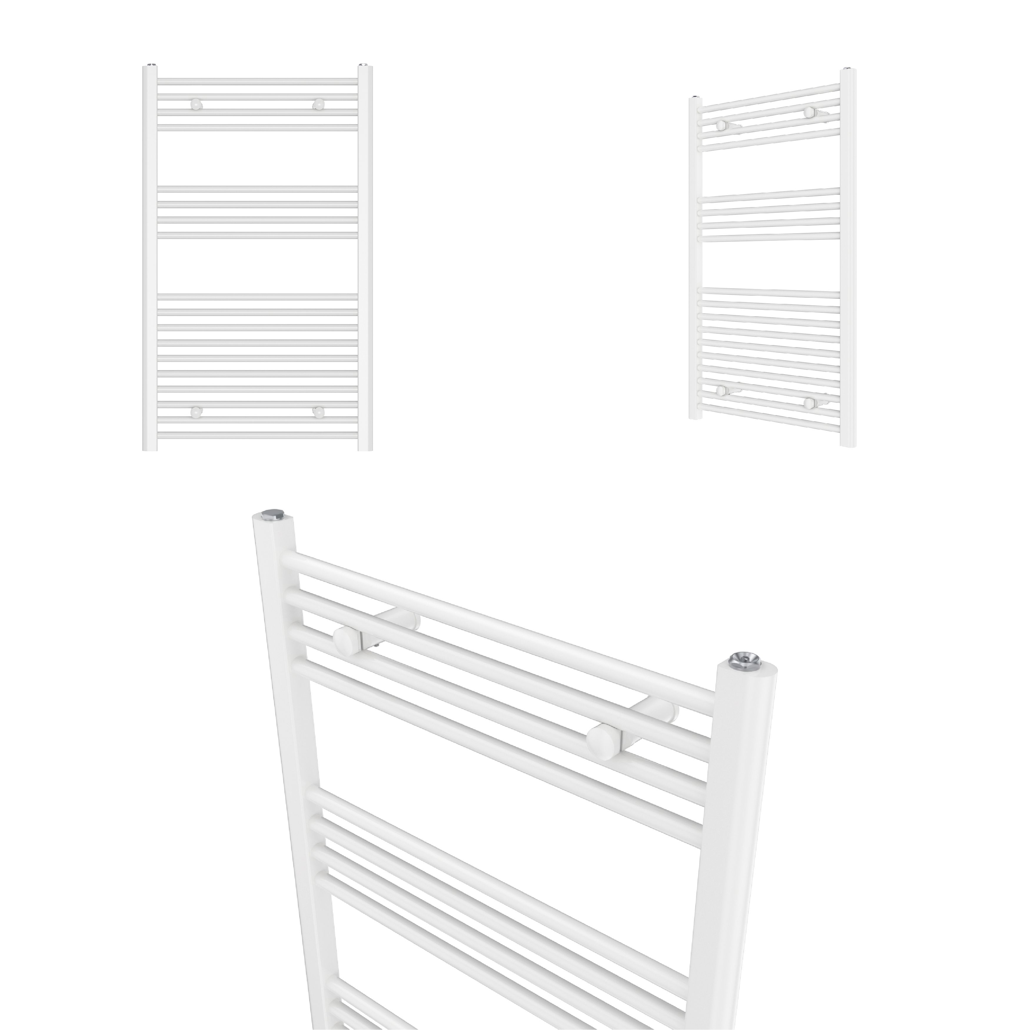 Flomasta Flat, White Vertical Flat Towel radiator (W)600mm x (H)1000mm