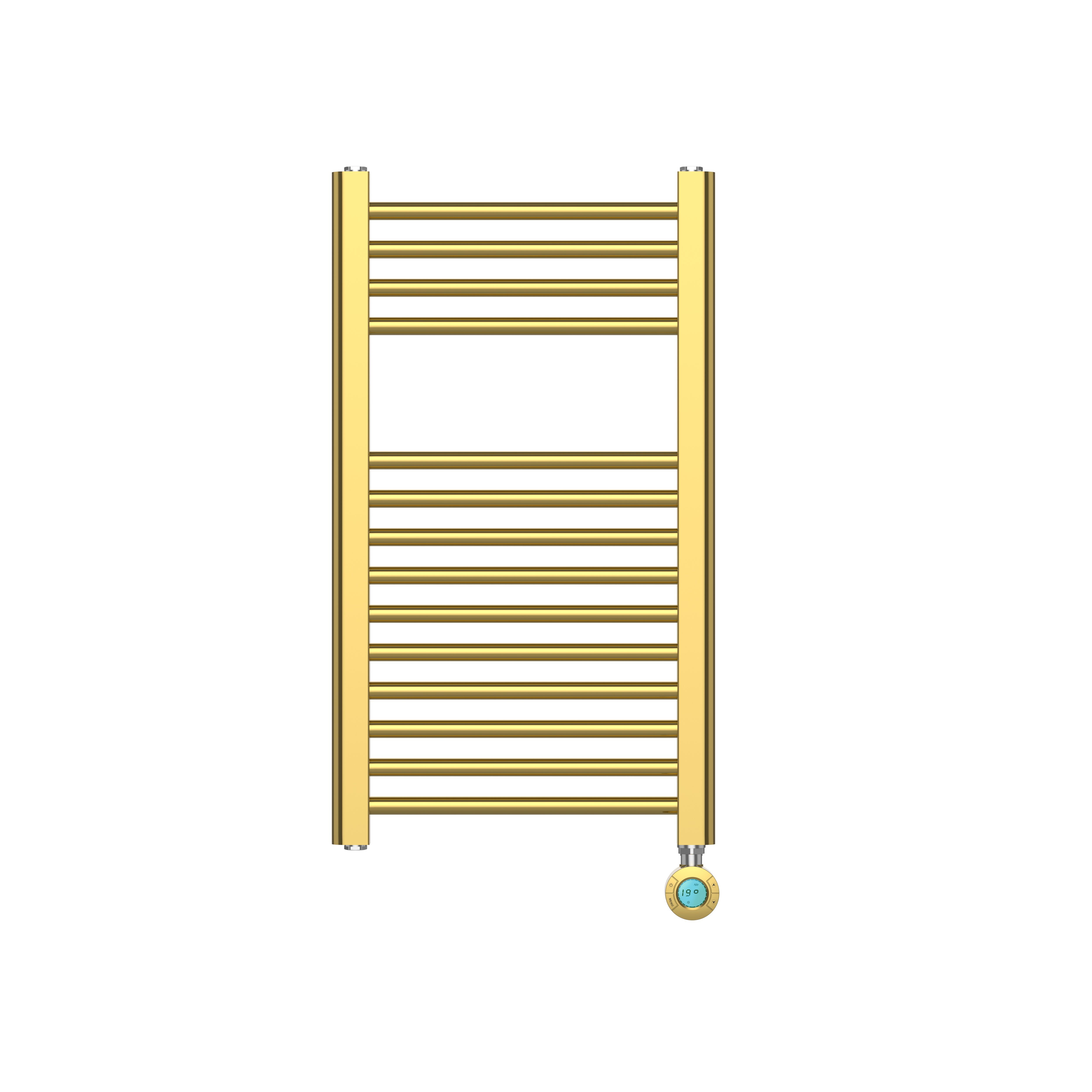 Flomasta Galene Brass effect Electric Flat Towel warmer (W)400mm x (H)700mm