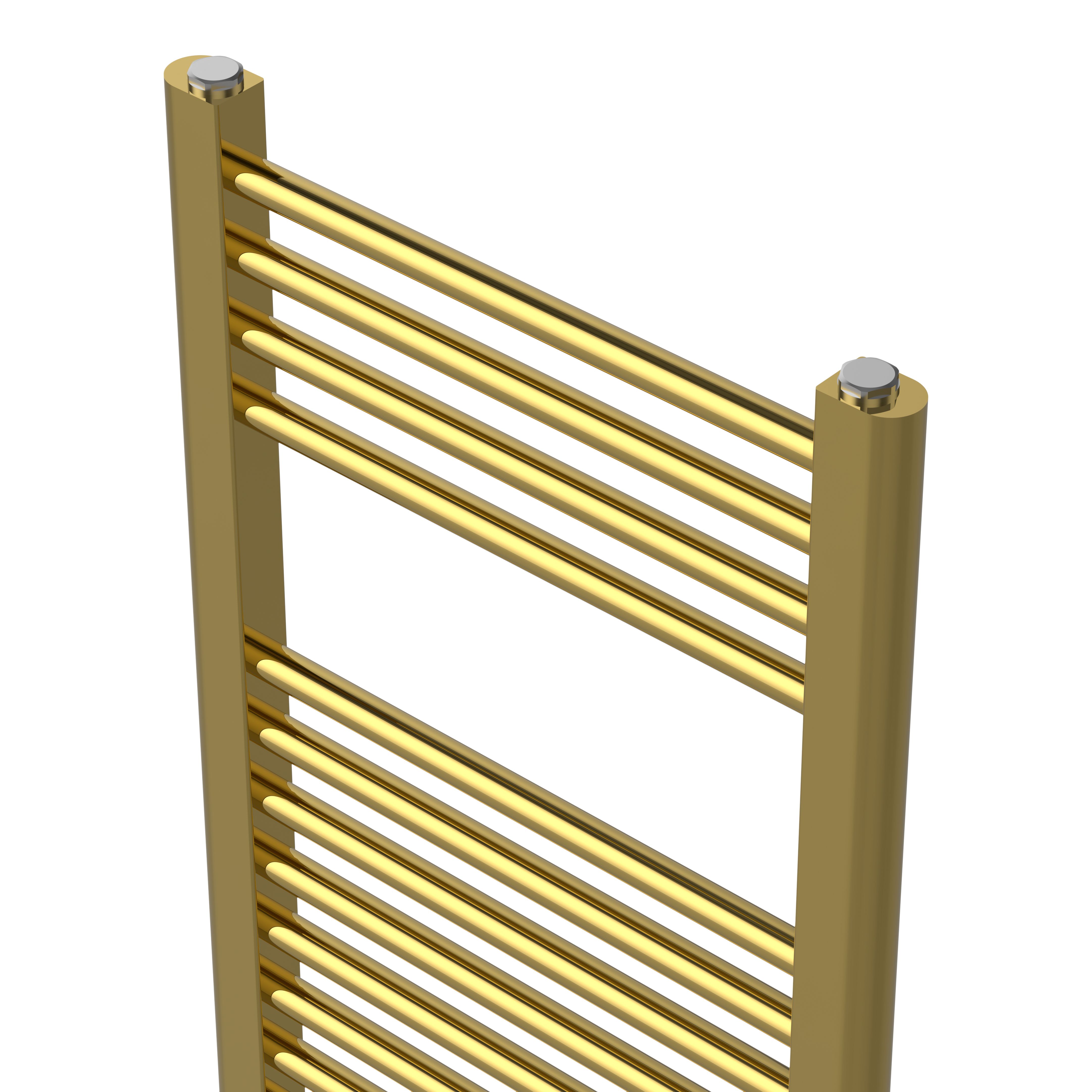 Flomasta Galene Brass effect Electric Flat Towel warmer (W)400mm x (H)700mm
