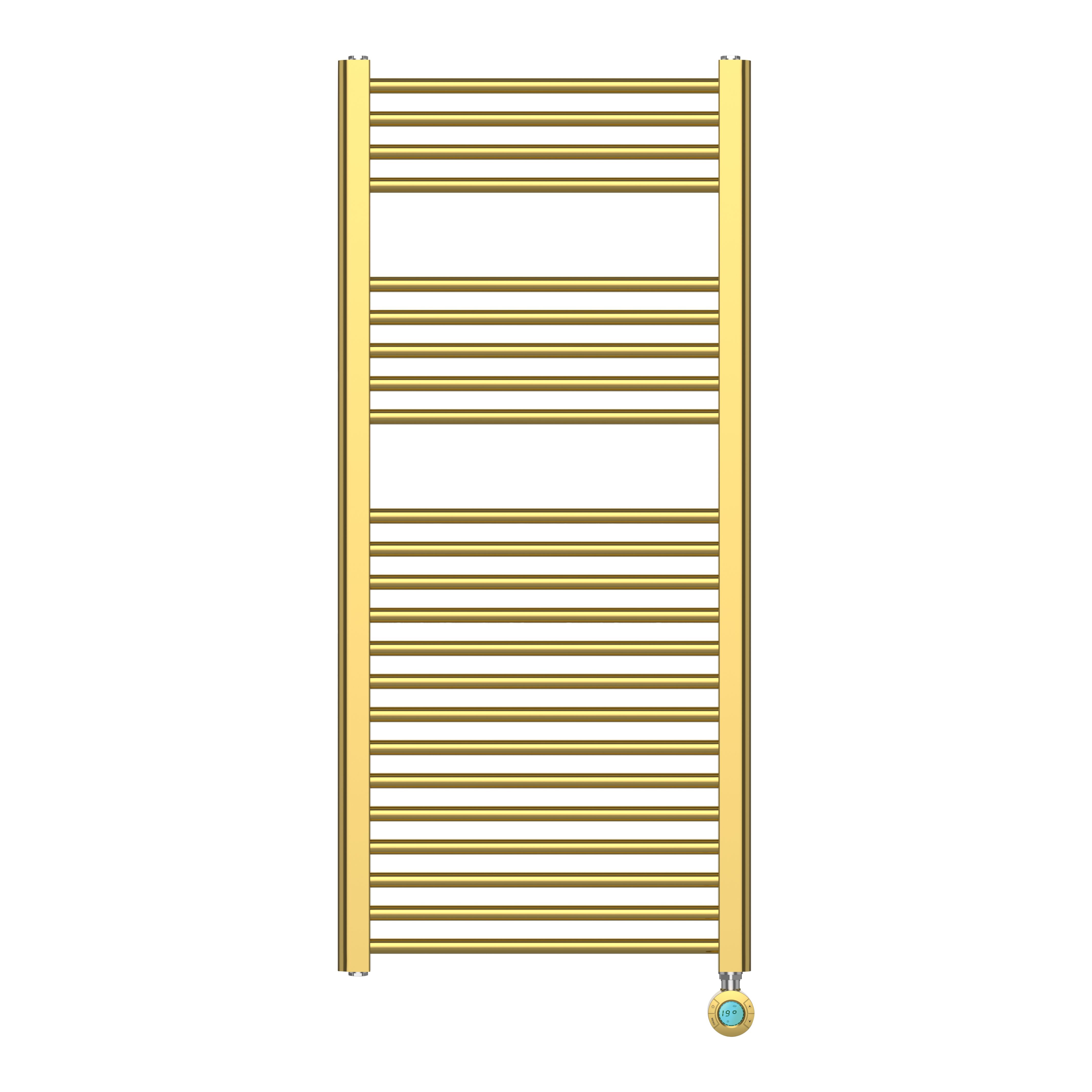 Flomasta Galene Brass effect Electric Flat Towel warmer (W)500mm x (H)1100mm