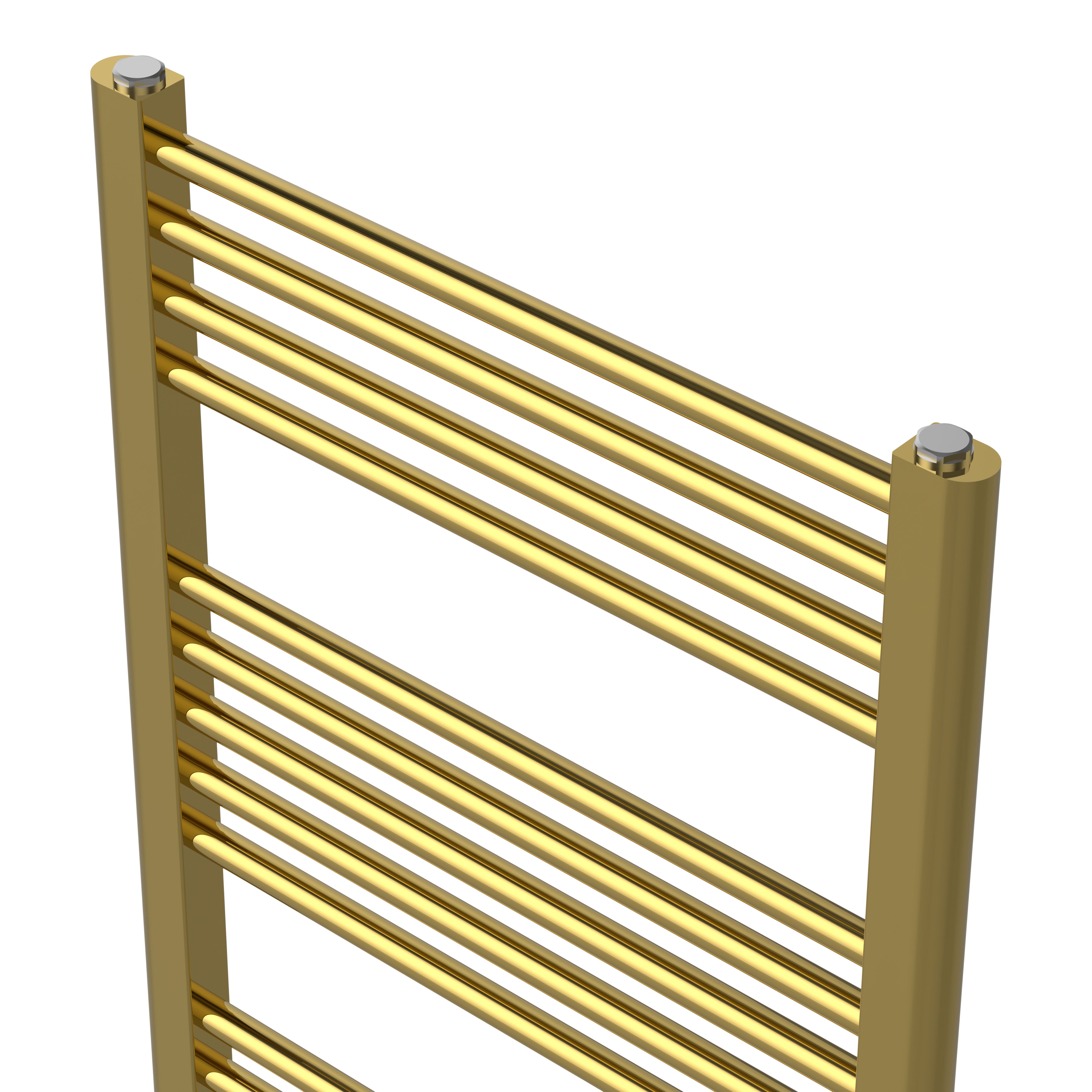 Flomasta Galene Brass effect Electric Flat Towel warmer (W)500mm x (H)1100mm