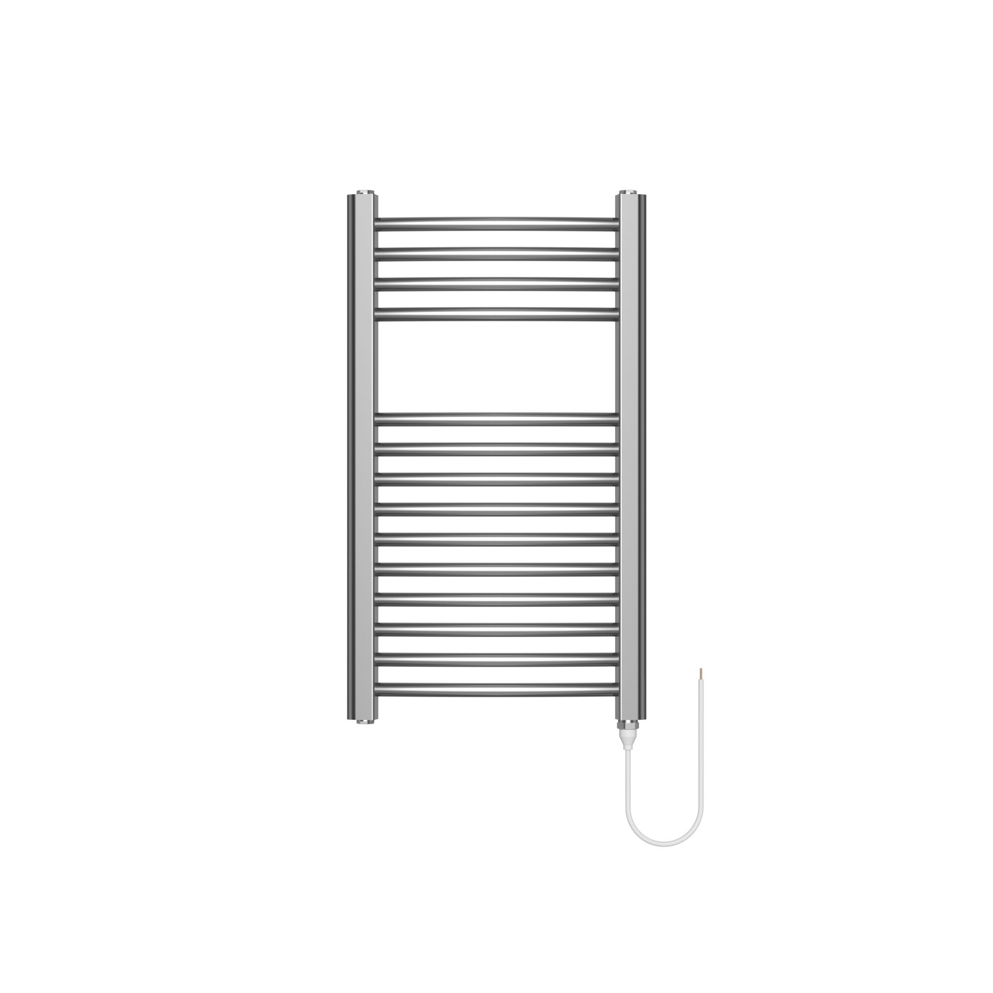 Flomasta Galene Chrome effect Curved Towel warmer W 400mm x H