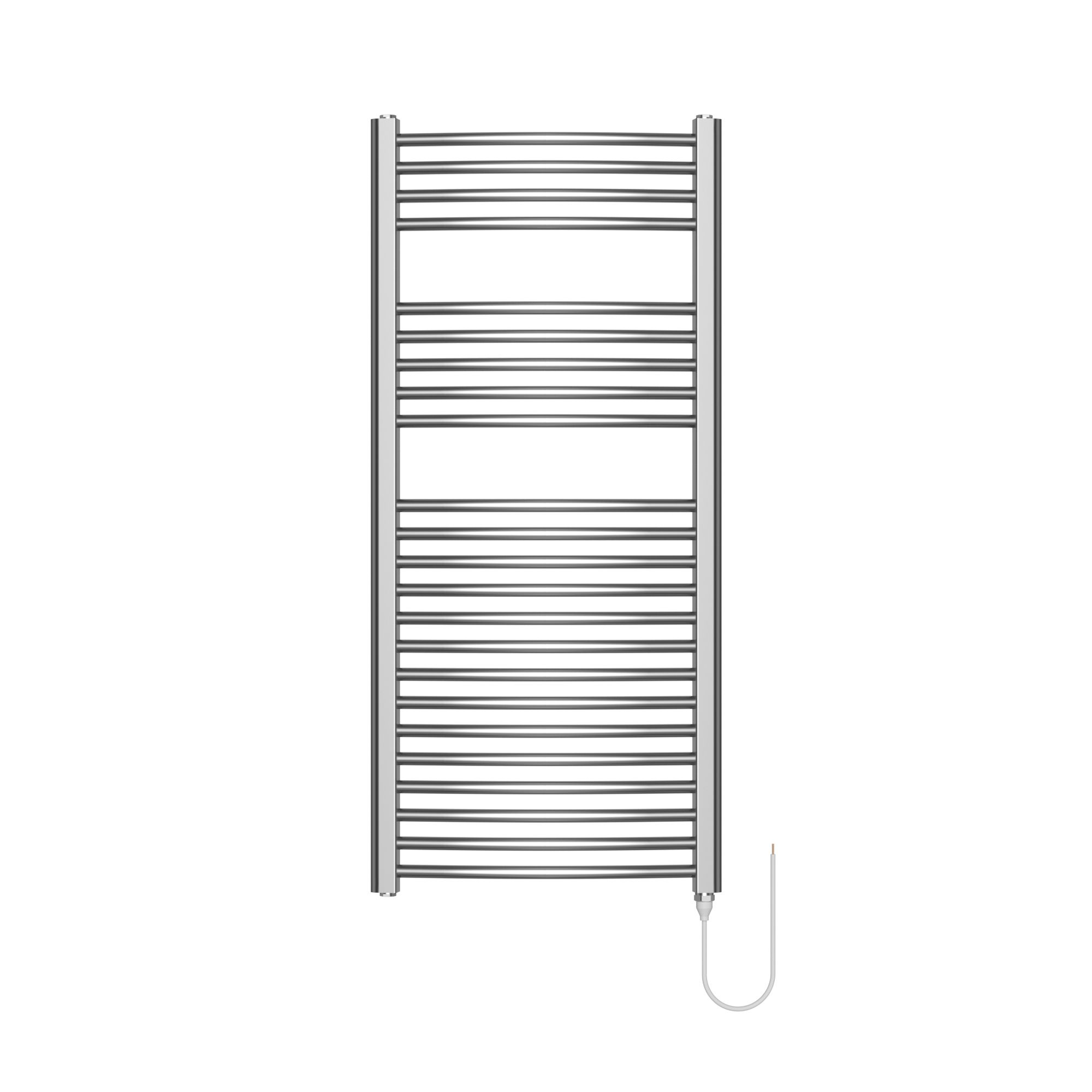Flomasta Galene Chrome effect Curved Towel warmer (W)500mm x (H)1100mm