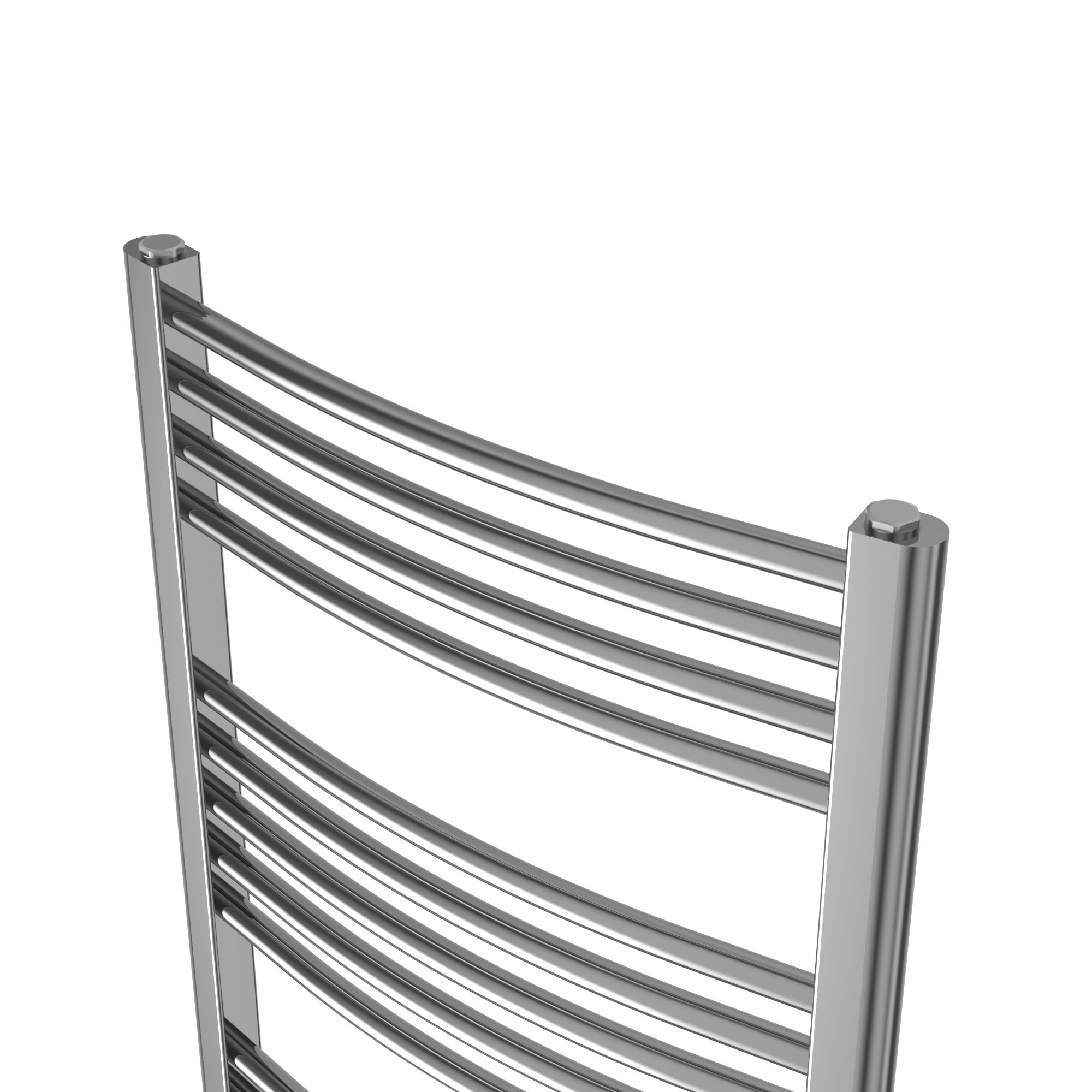 Flomasta Galene Chrome effect Curved Towel warmer (W)500mm x (H)1100mm