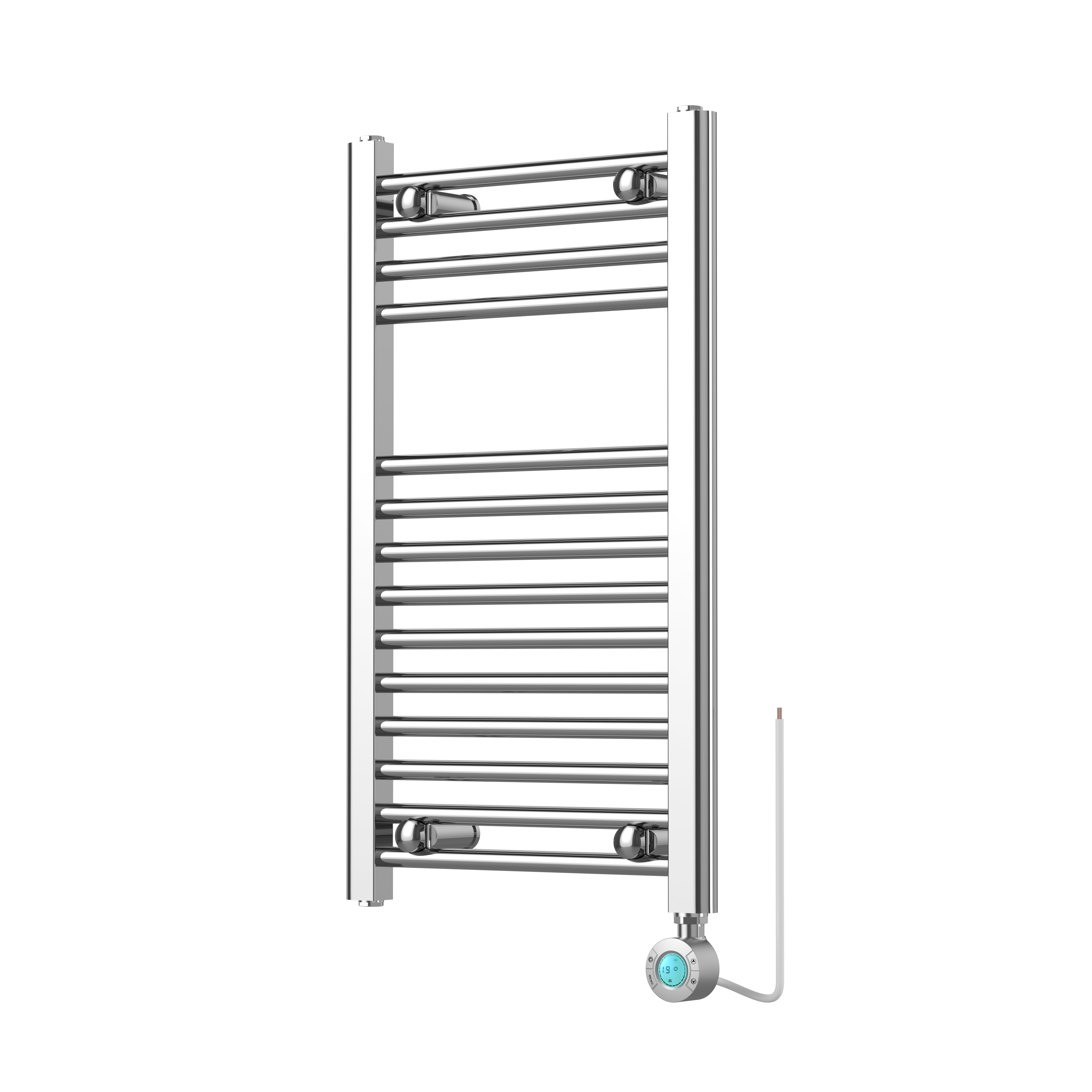 Flomasta Galene Chrome effect Electric Flat Towel warmer (W)400mm x (H)700mm