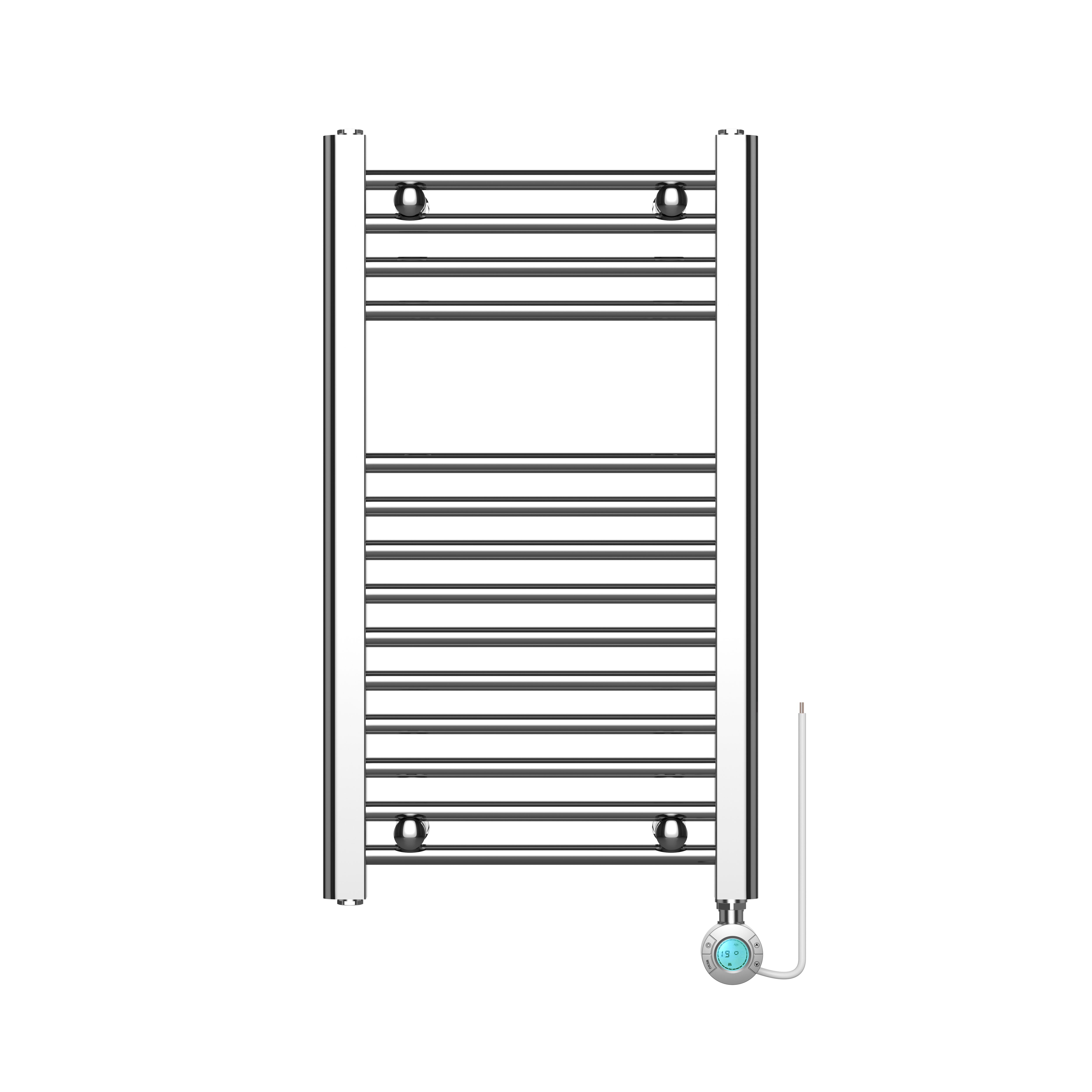 Flomasta Galene Chrome effect Electric Flat Towel warmer (W)400mm x (H)700mm